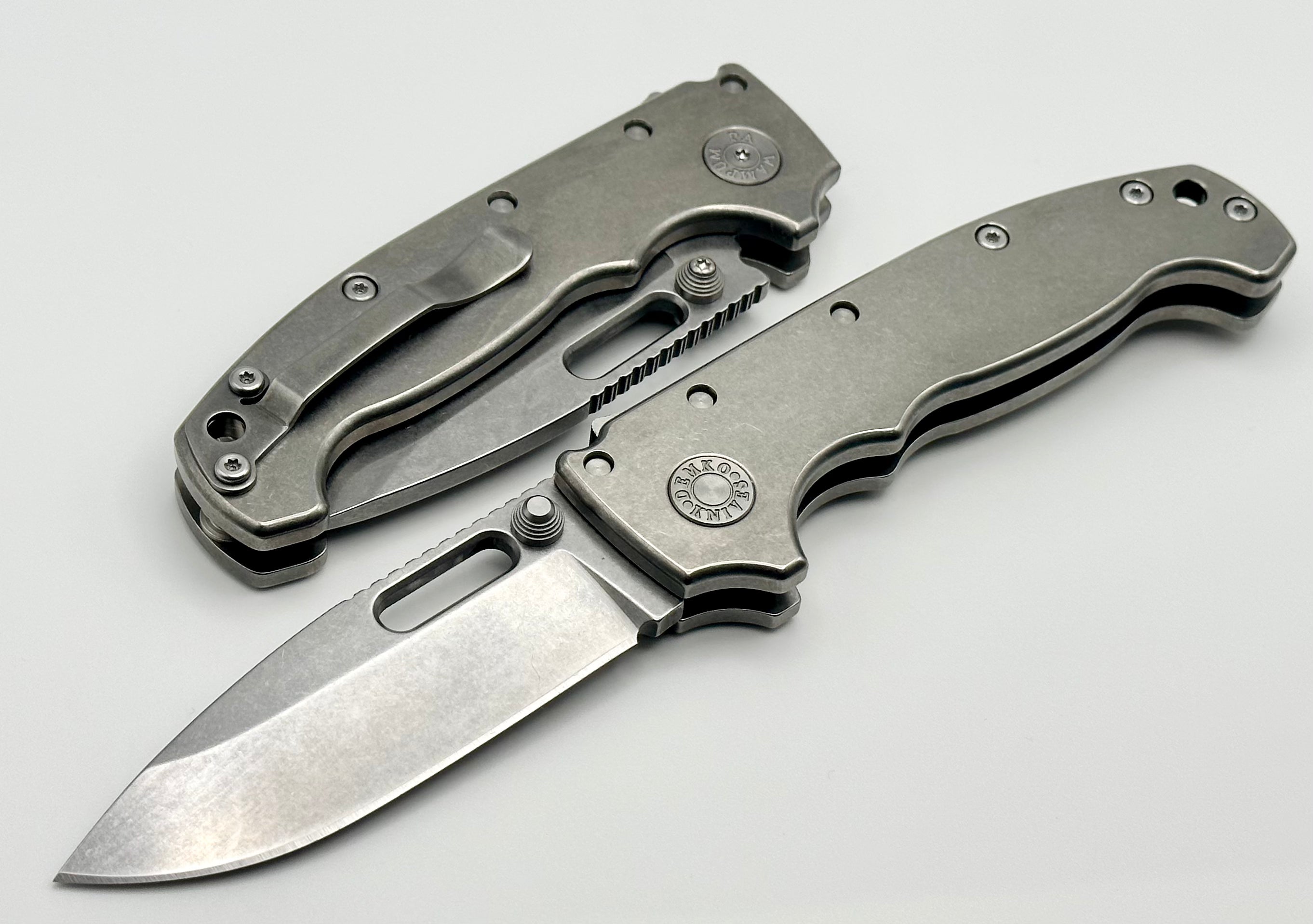 Demko Knives MG AD20 Exclusive Drop Point 3V & Smooth Titanium LIMIT ONE PER HOUSEHOLD