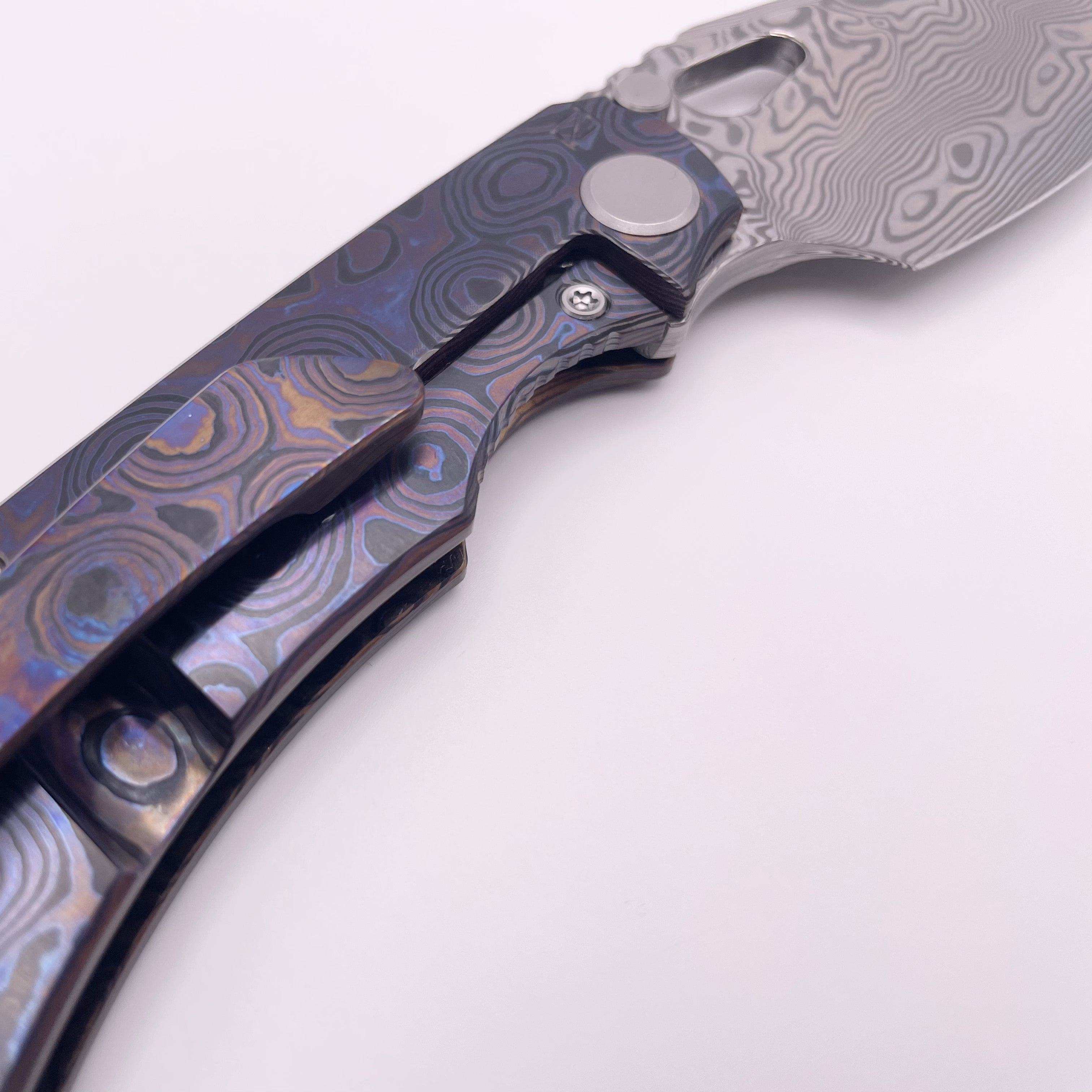 BLEMISH Custom Knife Factory Rotten Design Evo 4.0 Zircuti Handles & Damasteel