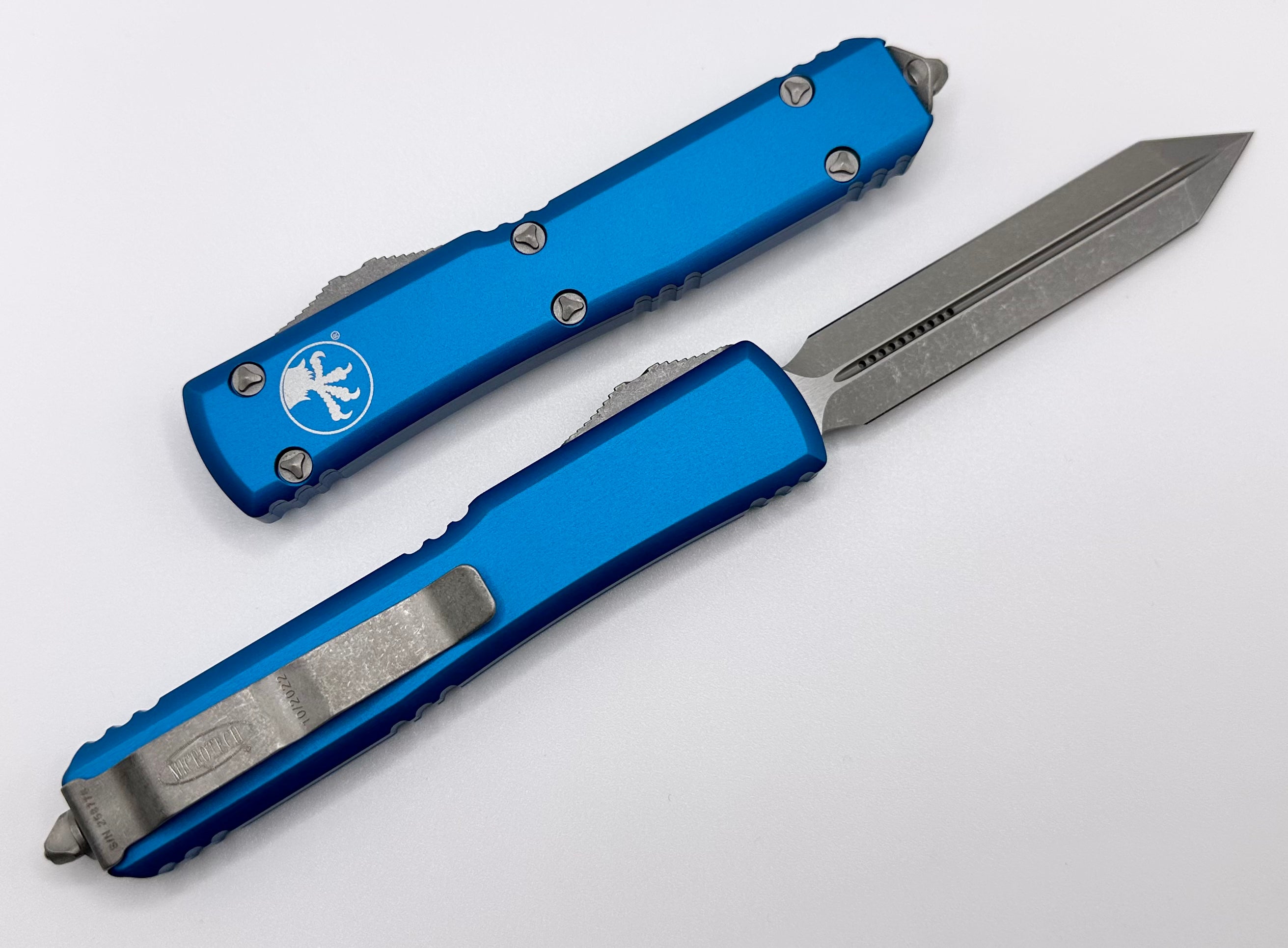 Microtech Ultratech Spartan Apocalyptic Standard & Blue 223-10APBL