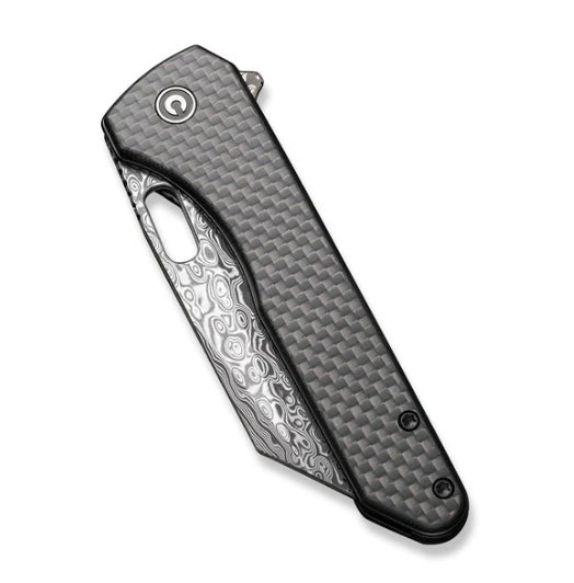 Civivi Nugz Twill Carbon Fiber Handles w/ Damascus C23060-DS1