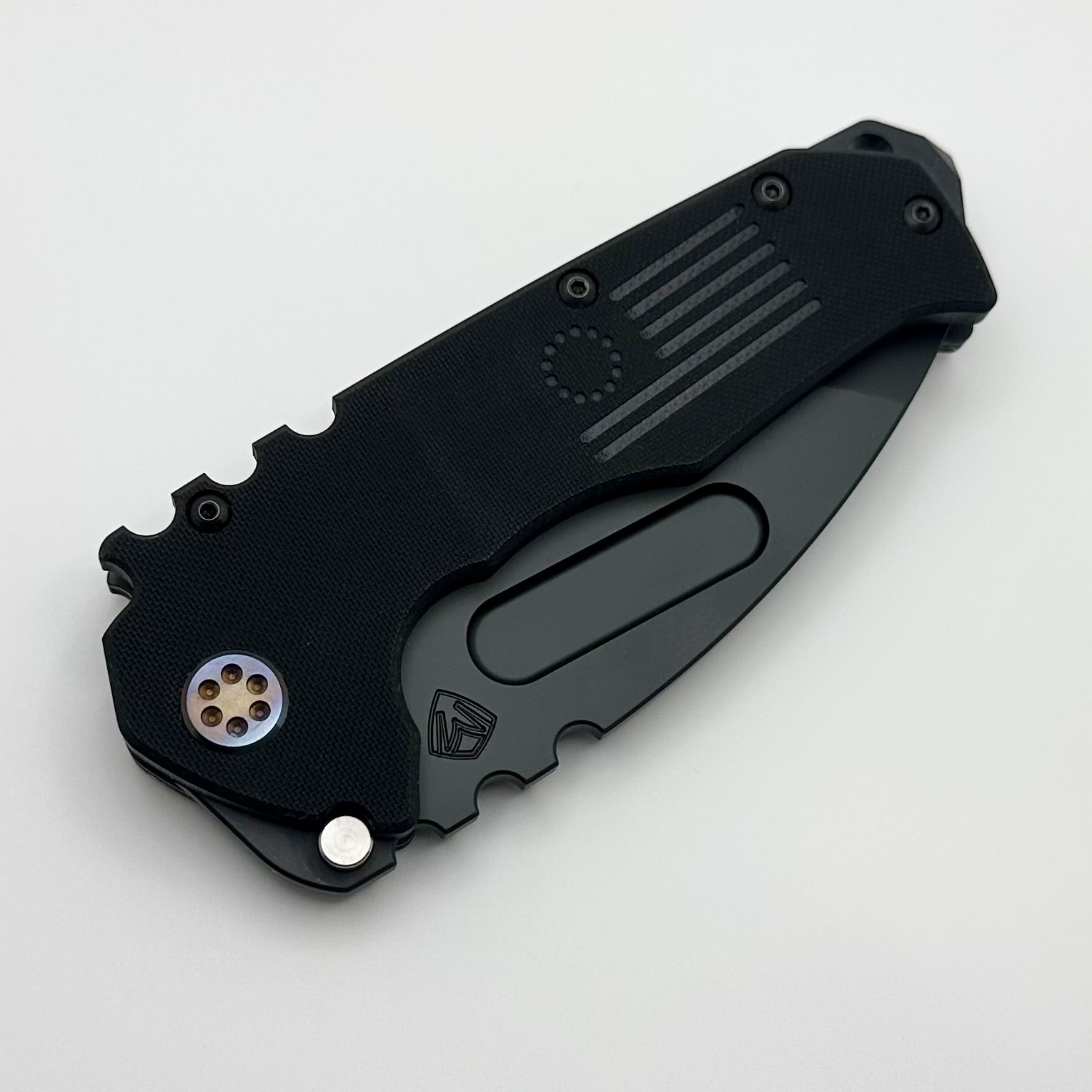 Medford Scout M/P Praetorian Black G10 & DLC D2 Tanto Blade w/ Flamed Hardware