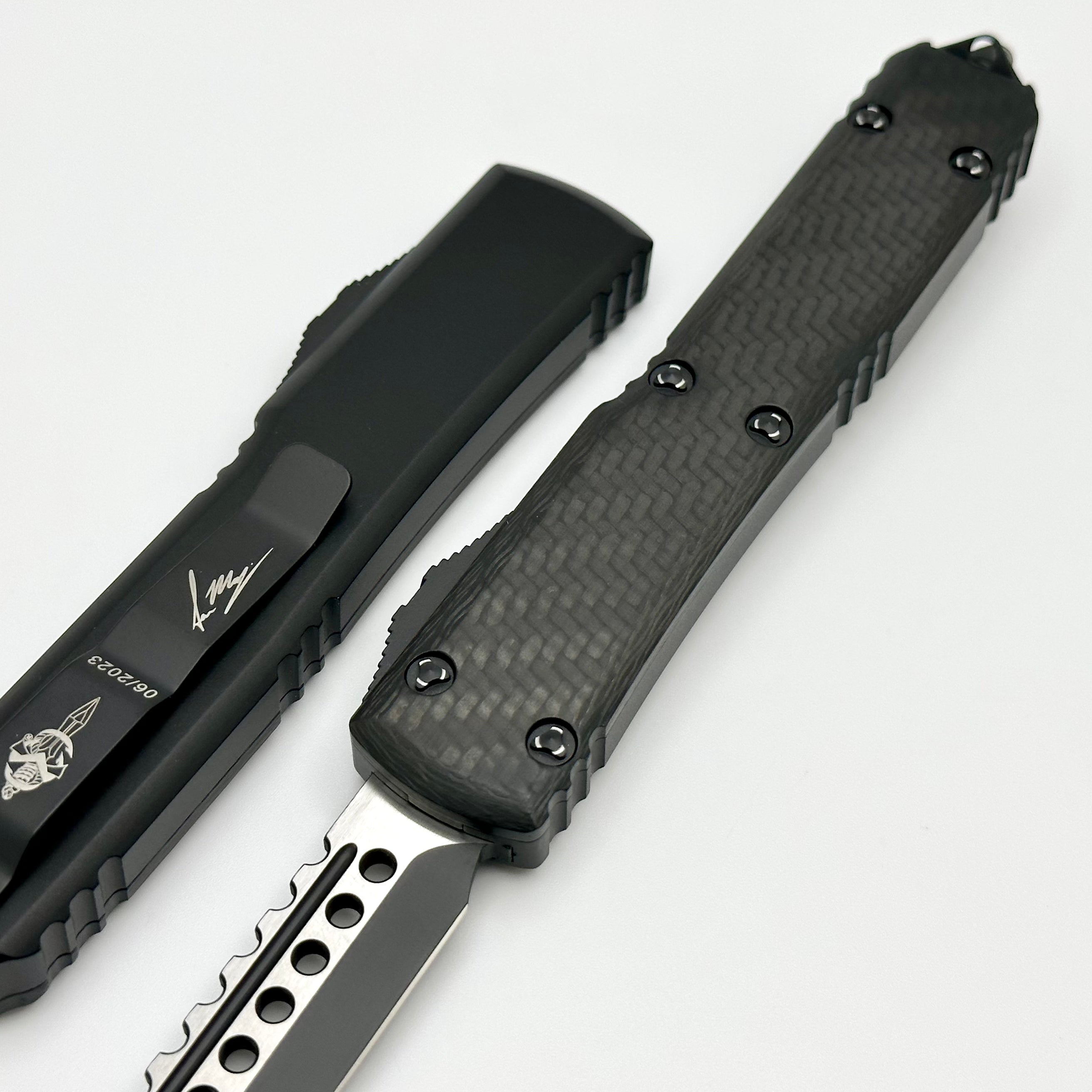 Microtech Ultratech Hellhound Razor Carbon Fiber Tactical 119R-1CFS