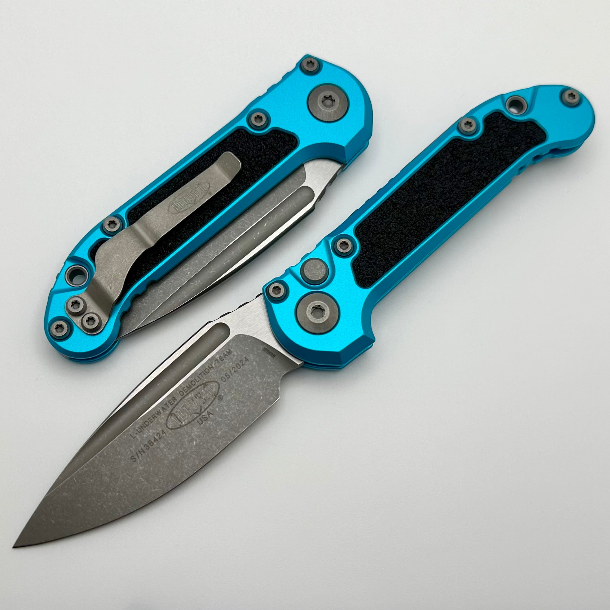 Microtech Knives LUDT Gen III Apocalyptic Drop Point w/ Turquoise Handle 1135-10APTQ