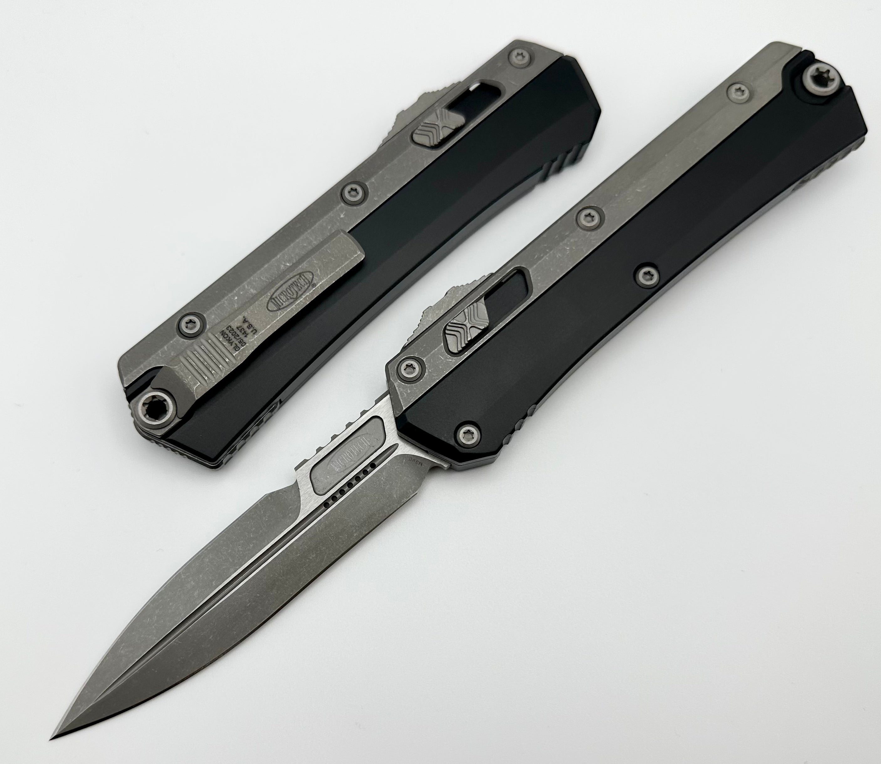 Microtech Glykon Apocalyptic Standard Bayonet w/ Bead Blast Overlay 184-10AP