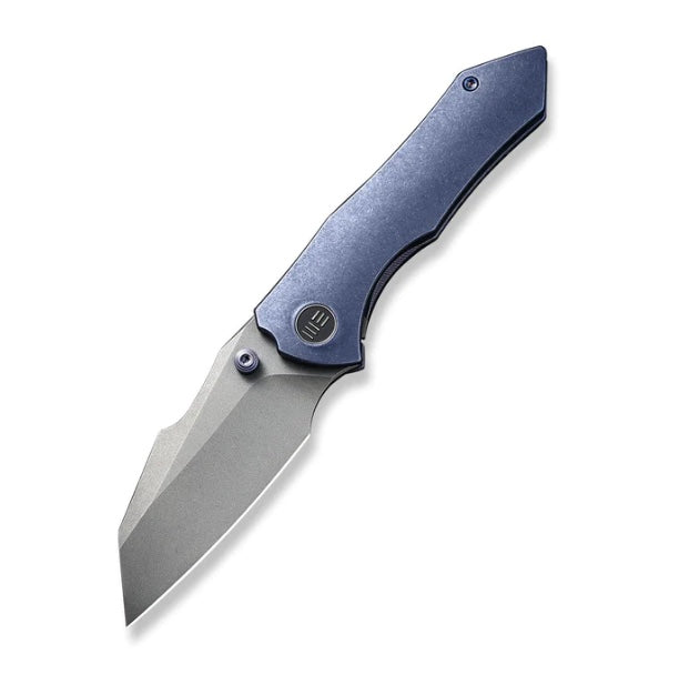 We Knife High-Fin Blue Tumbled Titanium w/ CPM-20CV WE22005-3