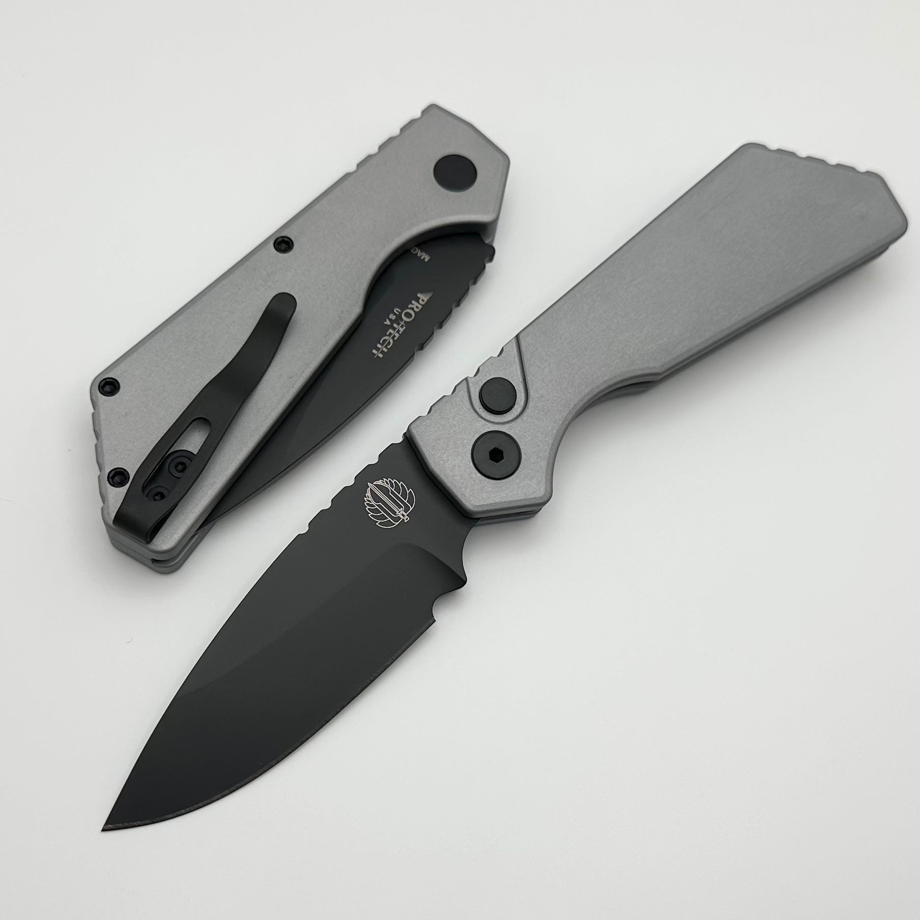 Pro-Tech PT Plus Gray Aluminum Handle & DLC MagnaCut Blade PT203-GREY