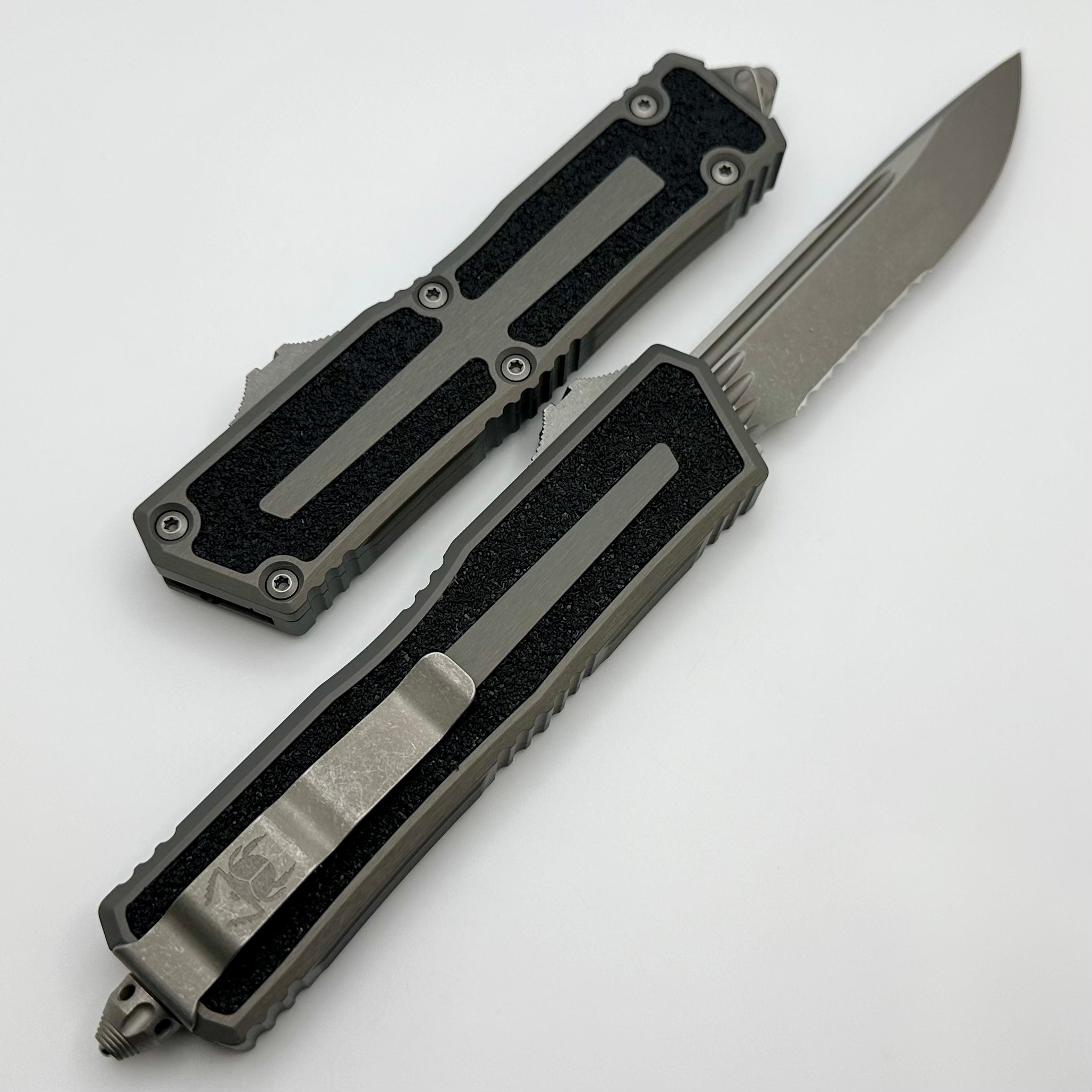 Microtech Scarab 2 Gen 3 S/E Natural Clear Partial Serrated Apocalyptic Standard 1278-11APNC