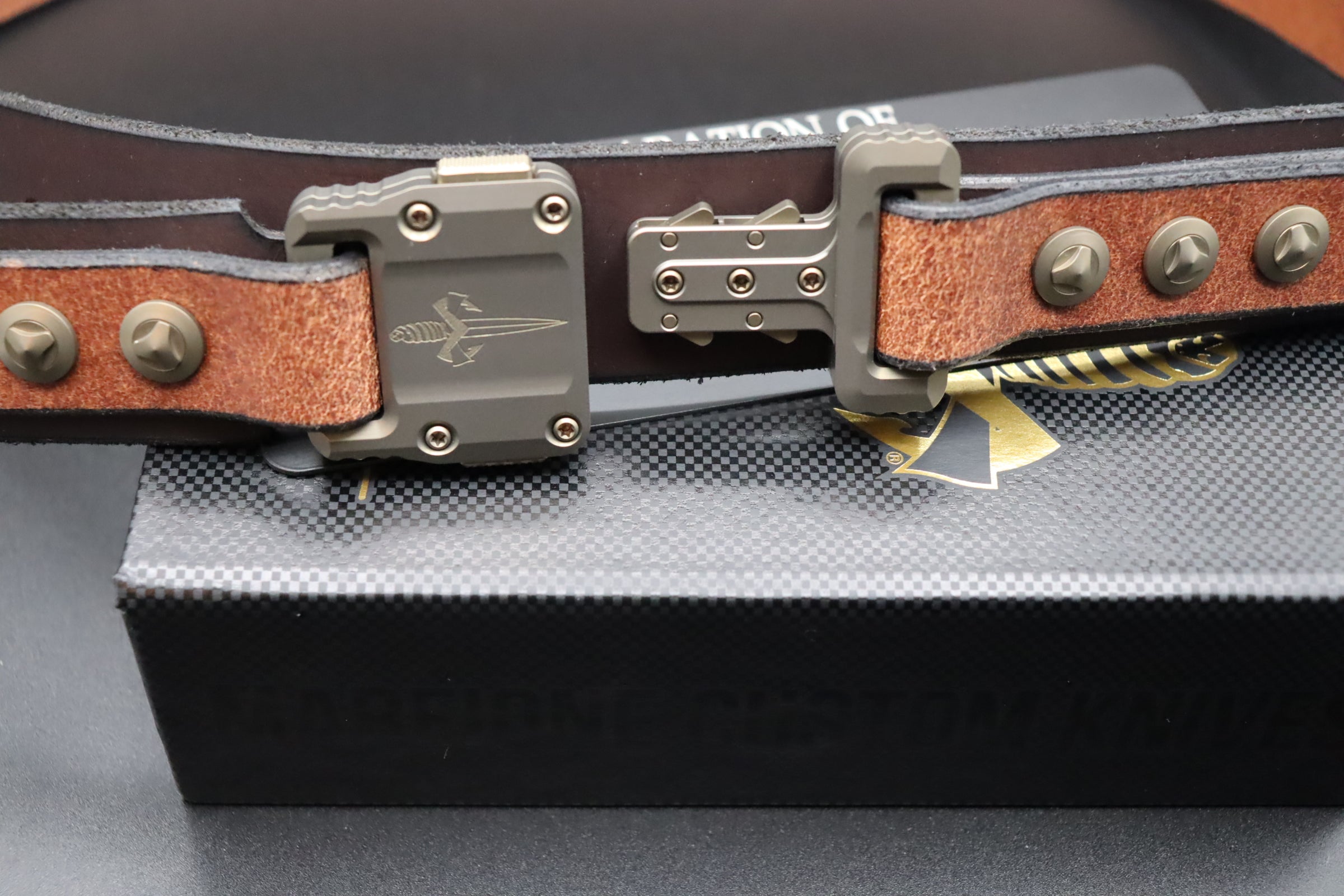 Marfione Customs APIS Mens Dark Brown Water Buffalo Leather Belt