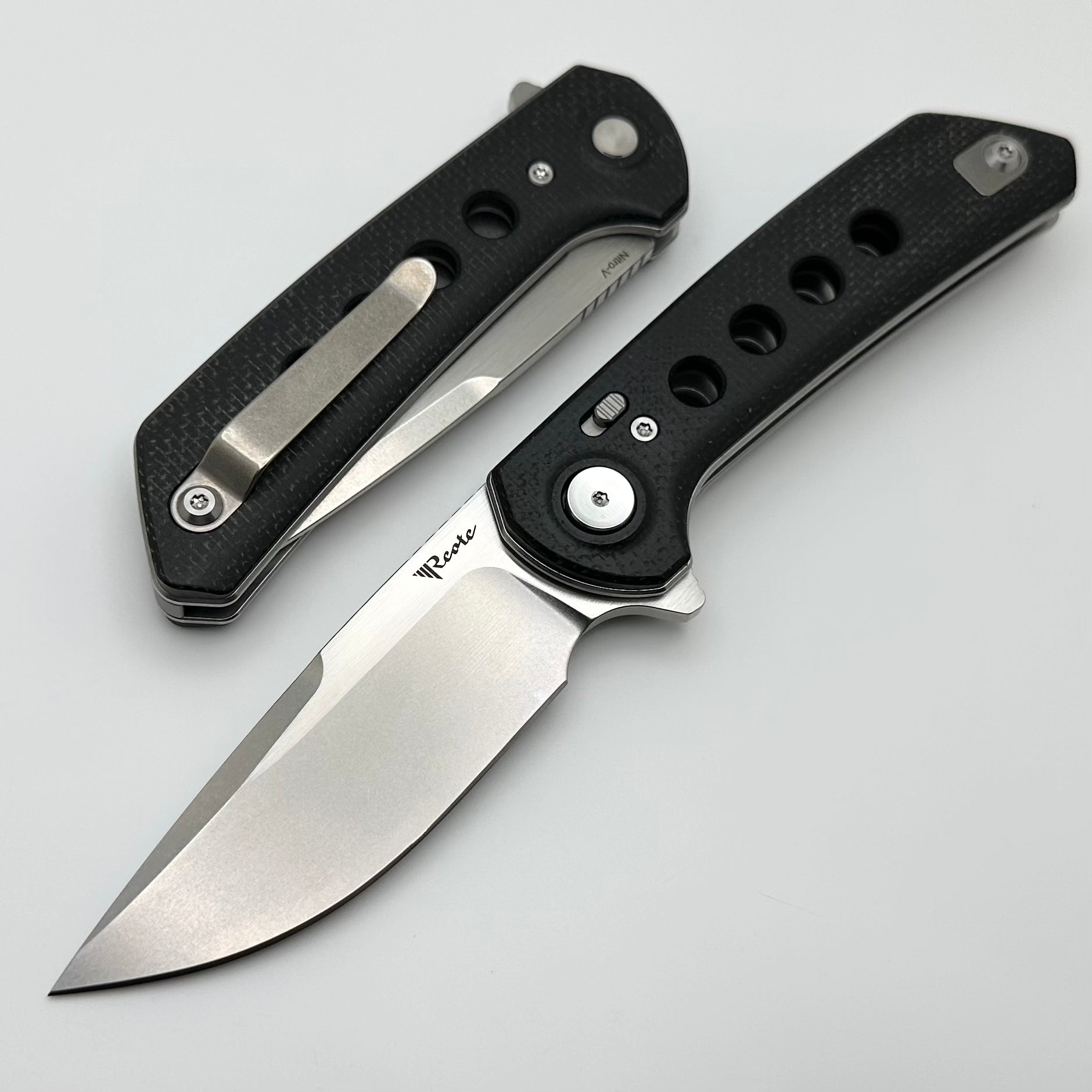 Reate Knives PL-XF Black Micarta w/ Black G-10 Inlays & Stonewash Nitro-V