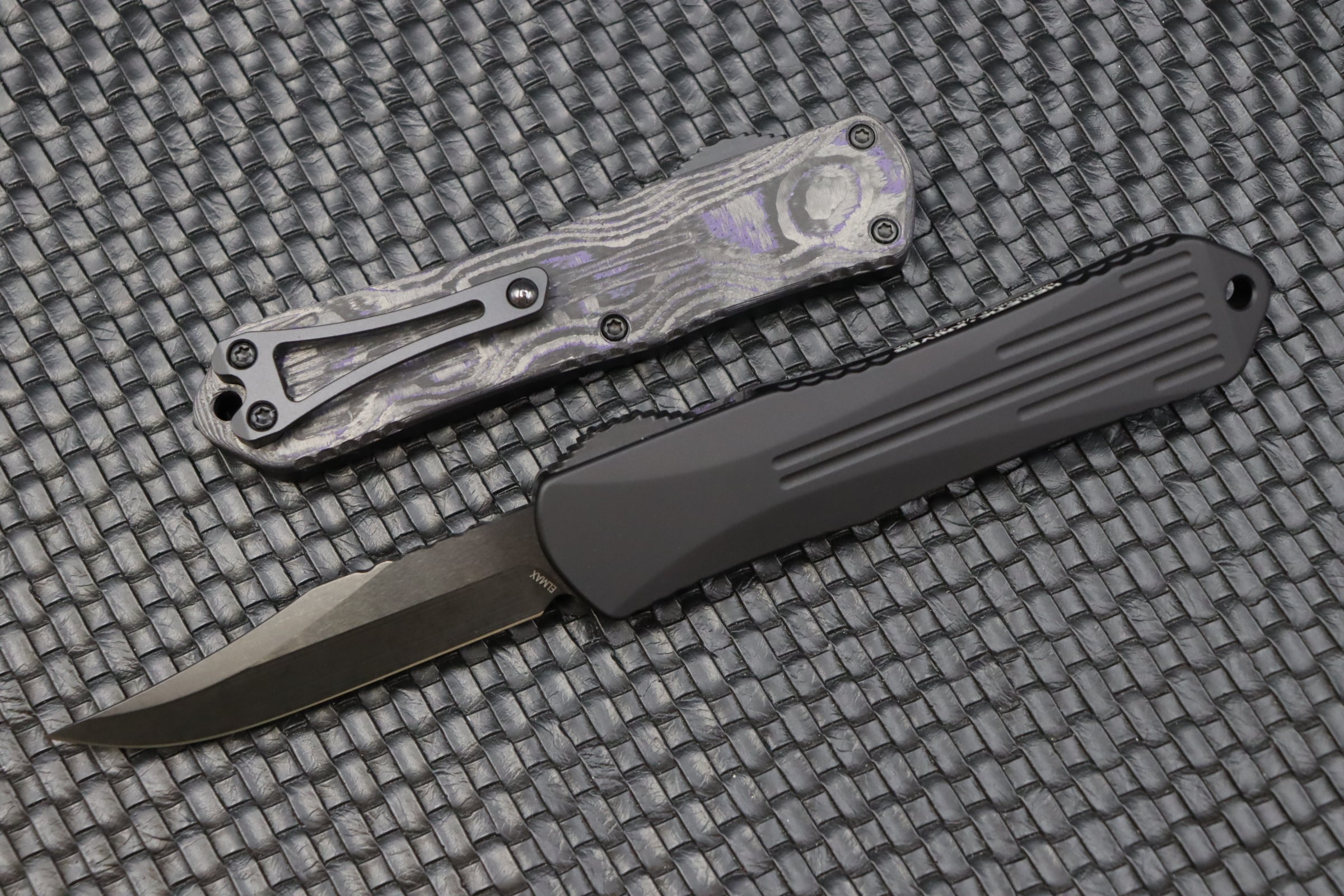 Heretic Knives Manticore E Bowie DLC & Purple Camo Carbon H026B-6A-PUCF