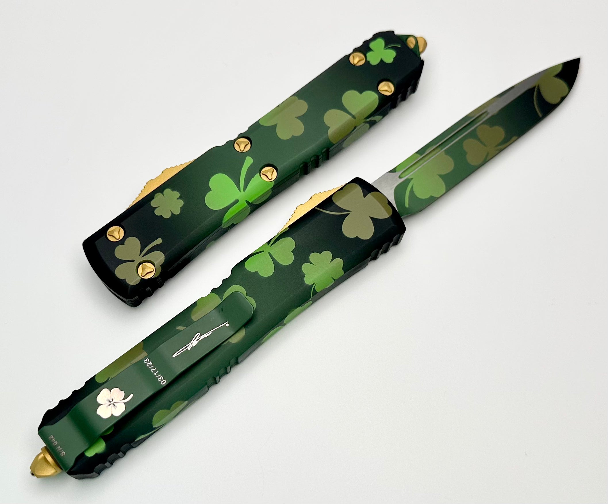 Microtech Ultratech Saint Patrick’s Day Green Single Edge 121-1SPDS