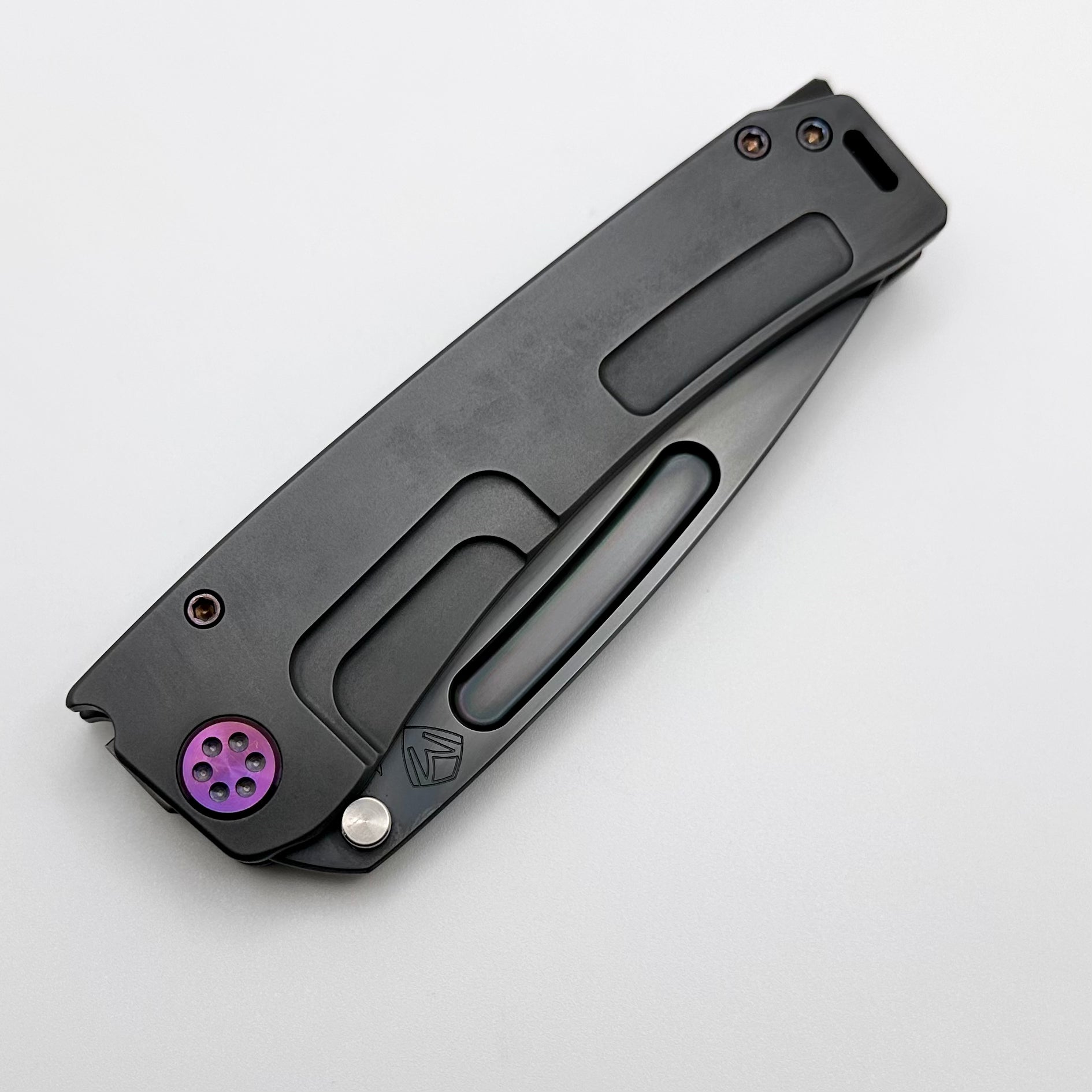 Medford Marauder H S45 PVD Tanto & PVD Handles w/ Violet Hardware/Clip