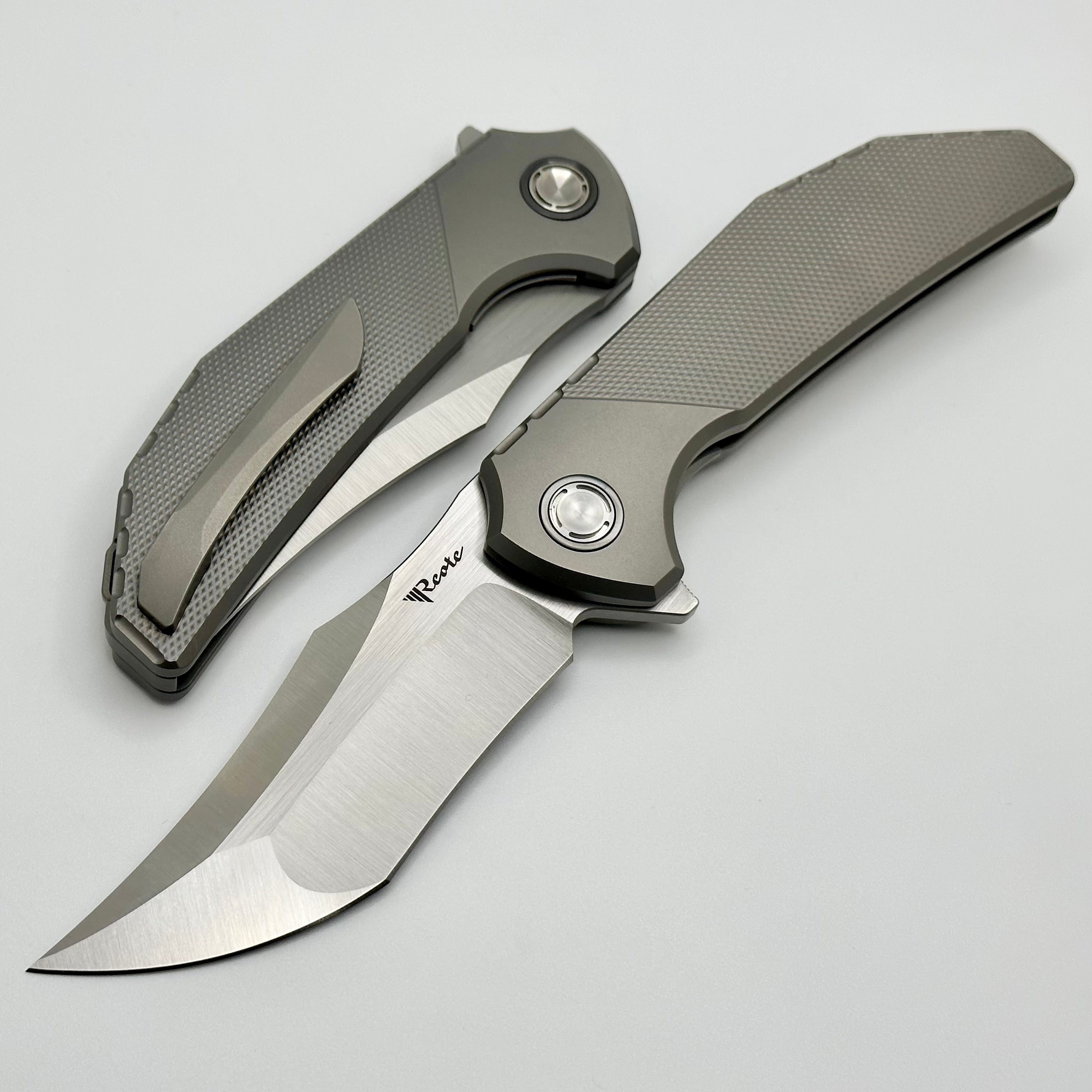 Reate Knives Tiger Diamond Milled Titanium & Compound Ground M390