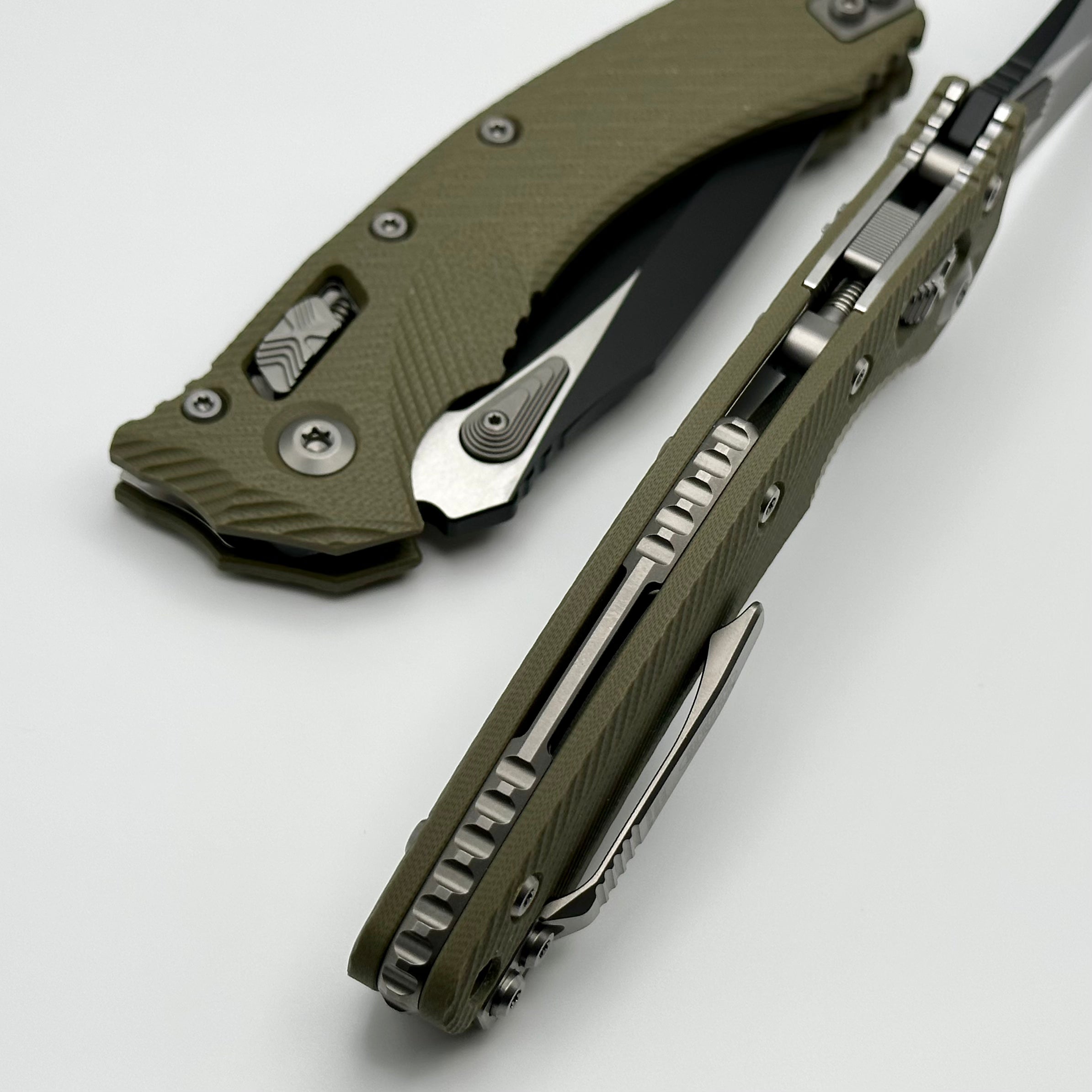 Microtech Amphibian RAM LOK OD Green Fluted G-10 & Black M390MK 137RL-1FLGTOD