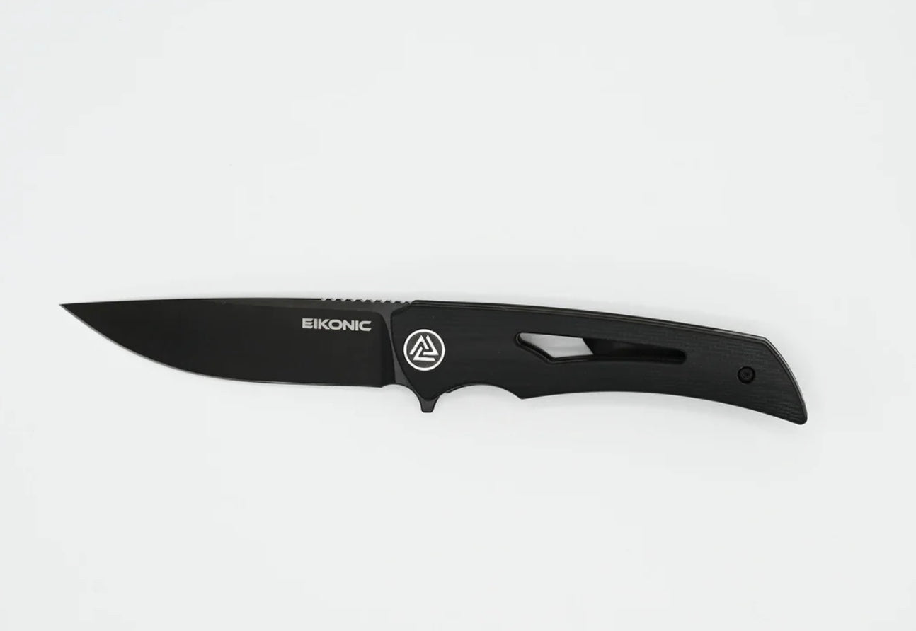 Eikonic Knives Aperture Black G-10 & Black D2 550BB