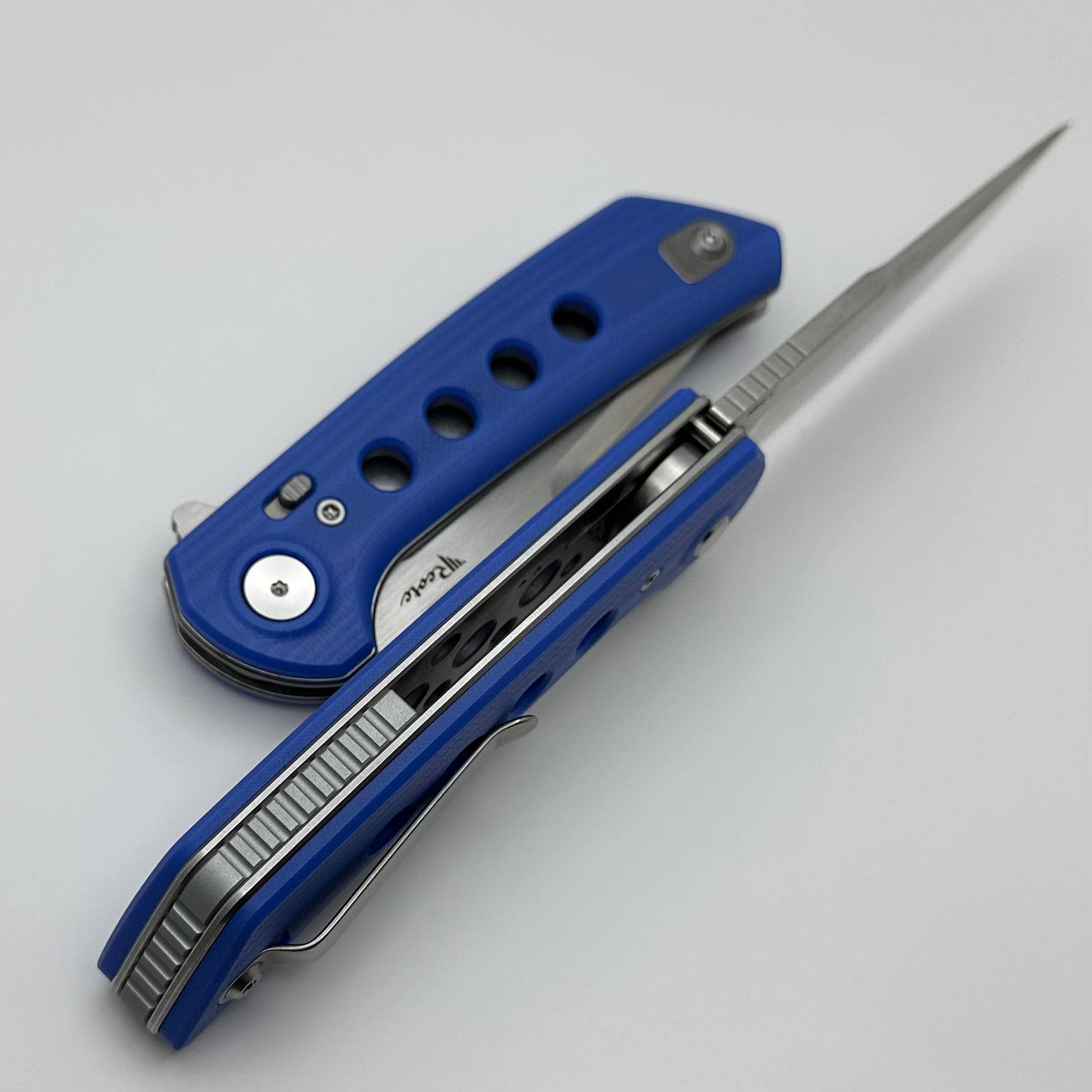 Reate Knives PL-XF Blue G-10 Handles & Stonewash Nitro-V