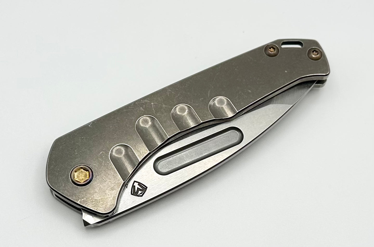 Medford Praetorian Slim S45VN Tumbled Tanto & Tumbled Handles w/ Flamed Hardware/Clip