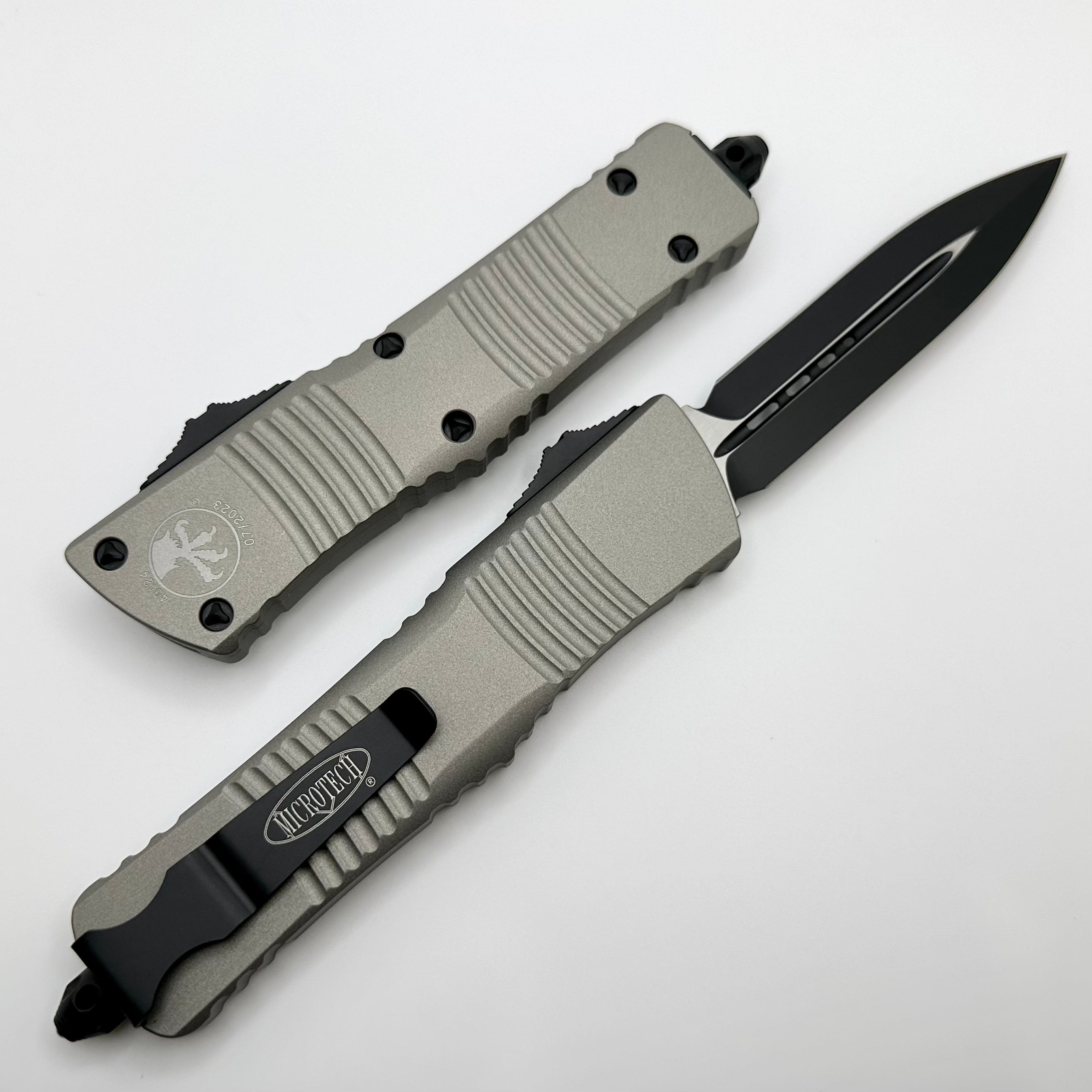 Microtech Combat Troodon Double Edge Black Standard & Titanium Colored Gray 142-1TG