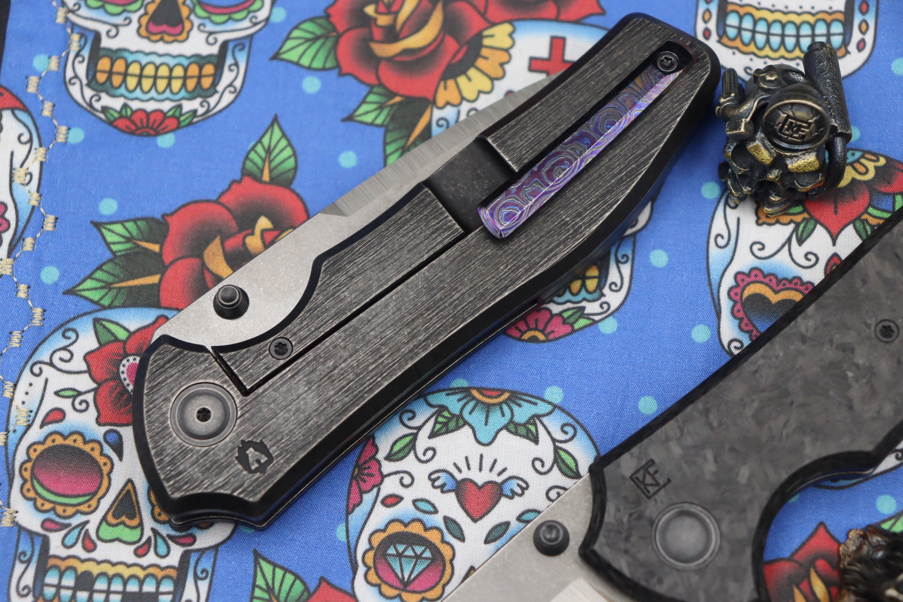 Custom Knife Factory Yeti521454 Chimera M390 Zirc Carbon Fiber w/ Zircuti Clip