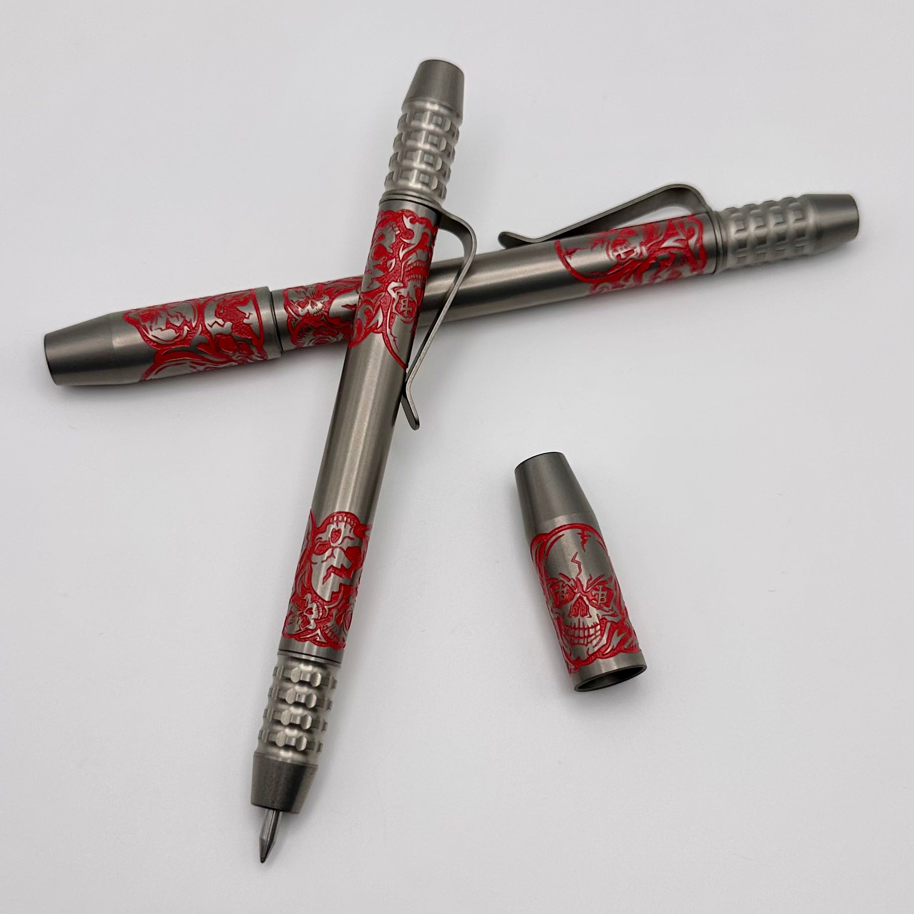 Borka Ti2Design TechLiner Grid Skulls Burnished w/ Red Skulls Regular 5.1 Pen