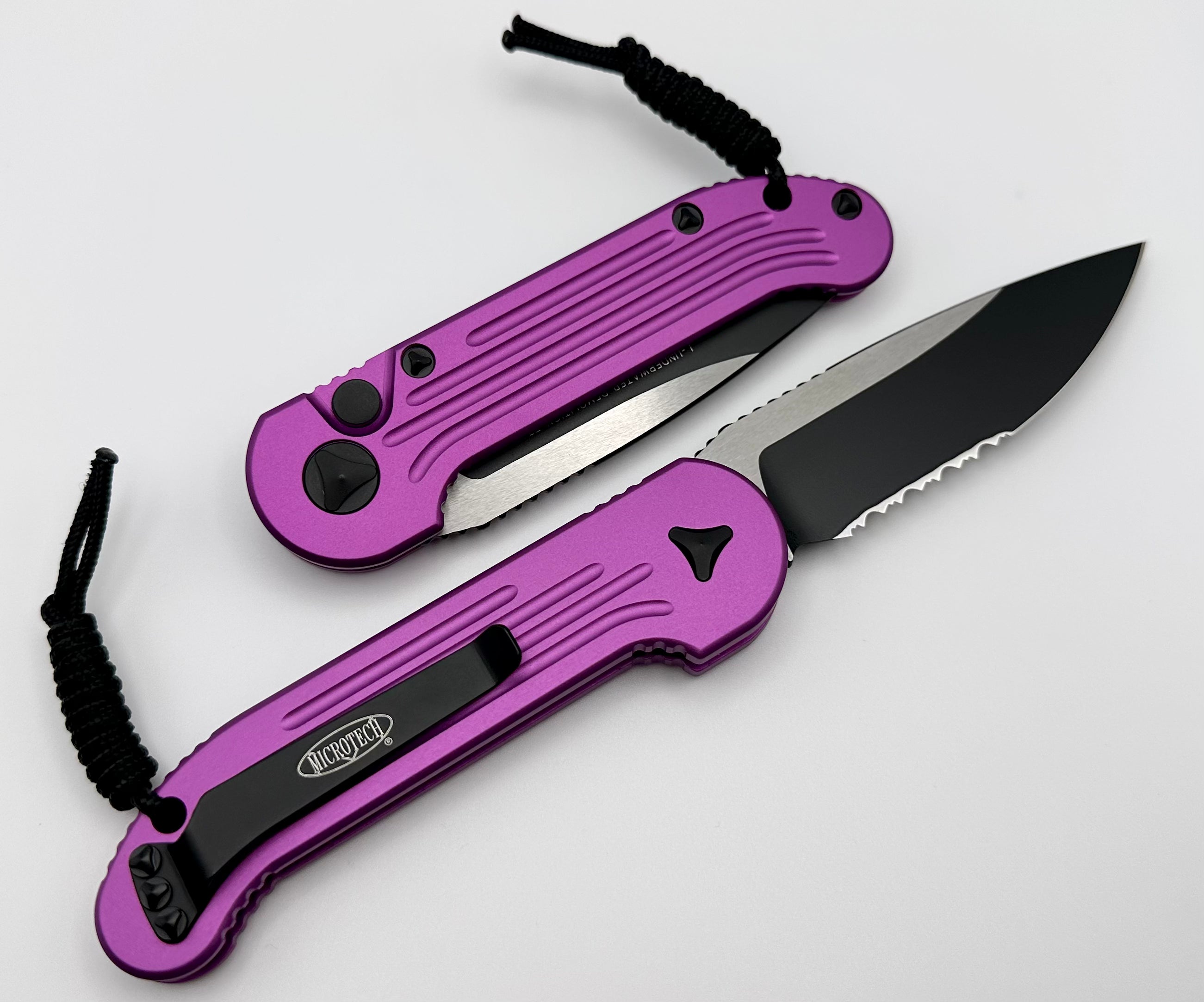 Microtech L.U.D.T Violet & Black Partial Serrated 135-2VI