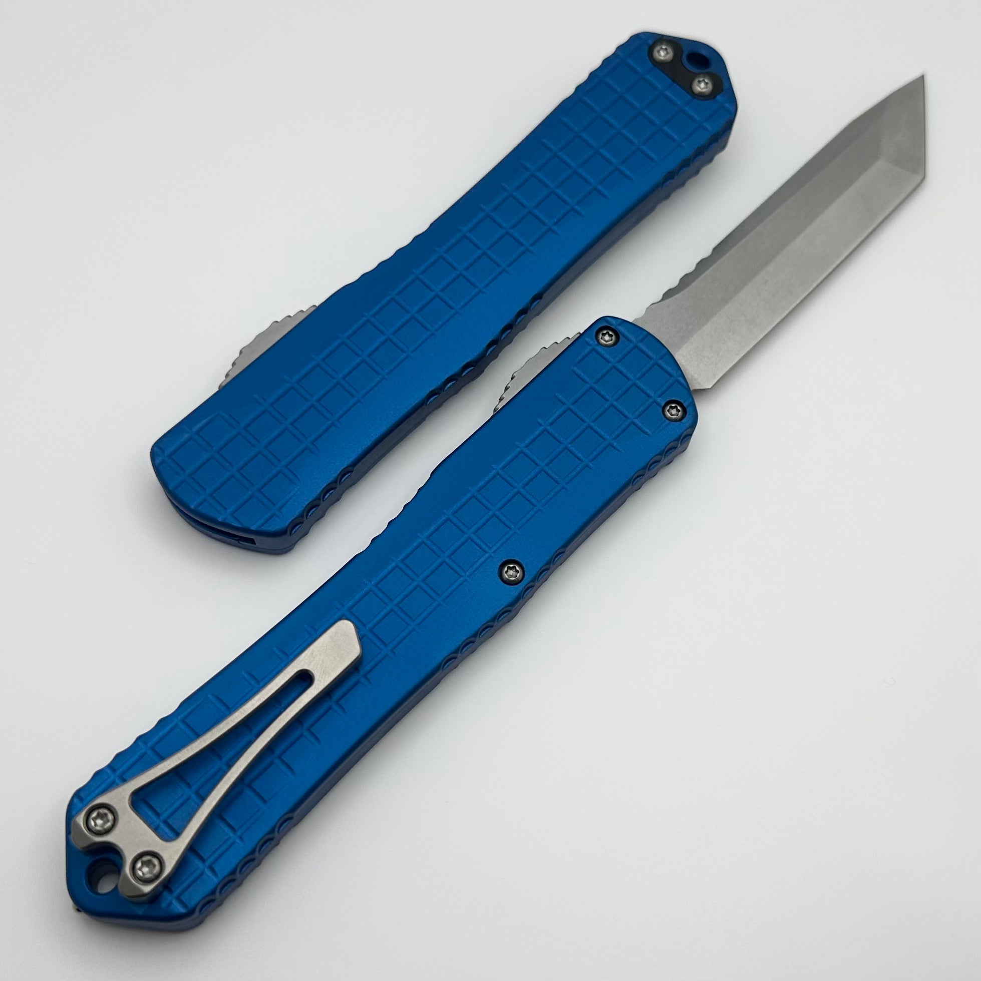 Heretic Knives Manticore X Blue Frag Handle & Stonewash Tanto MagnaCut H031F-2A-BLU