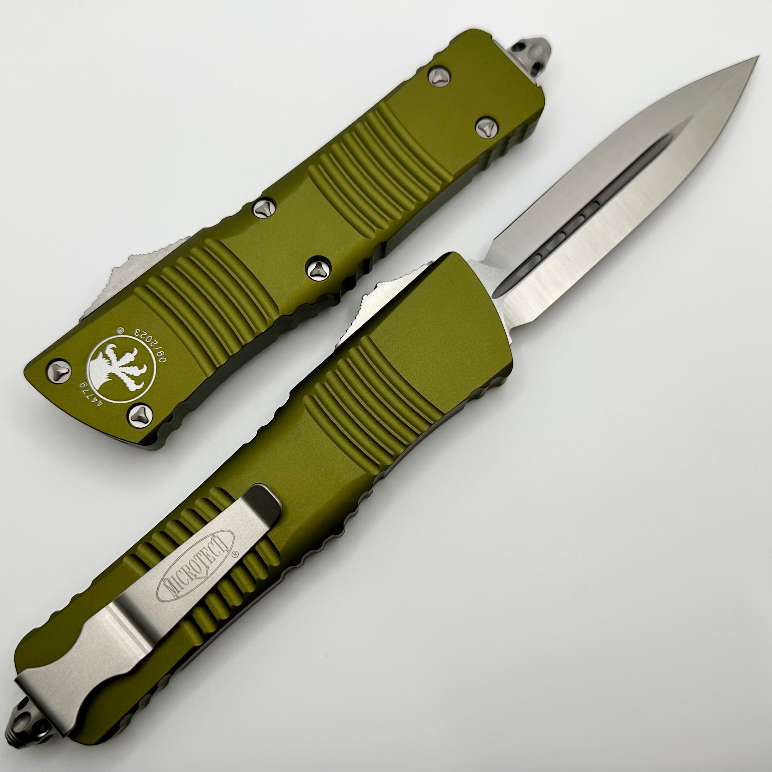 Microtech Combat Troodon Double Edge Satin & OD Green 142-4OD