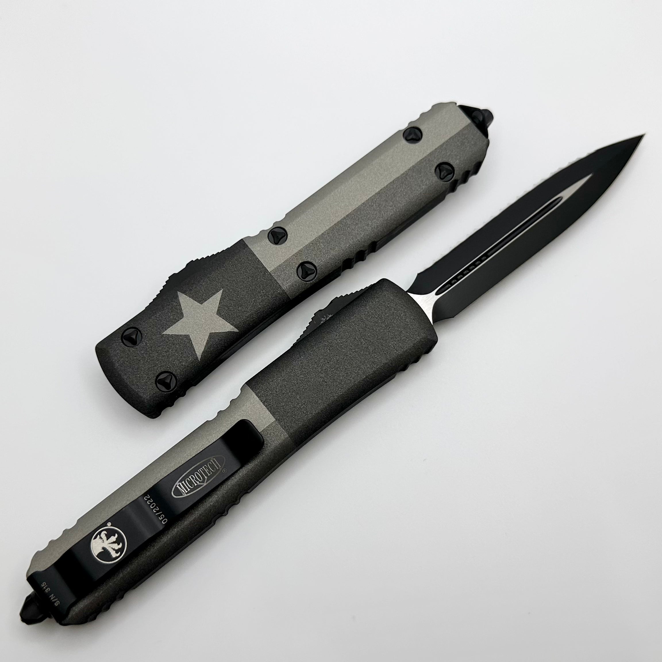 Microtech Ultratech Double Edge Full Serrated NRA Houston 2022 122-3TX