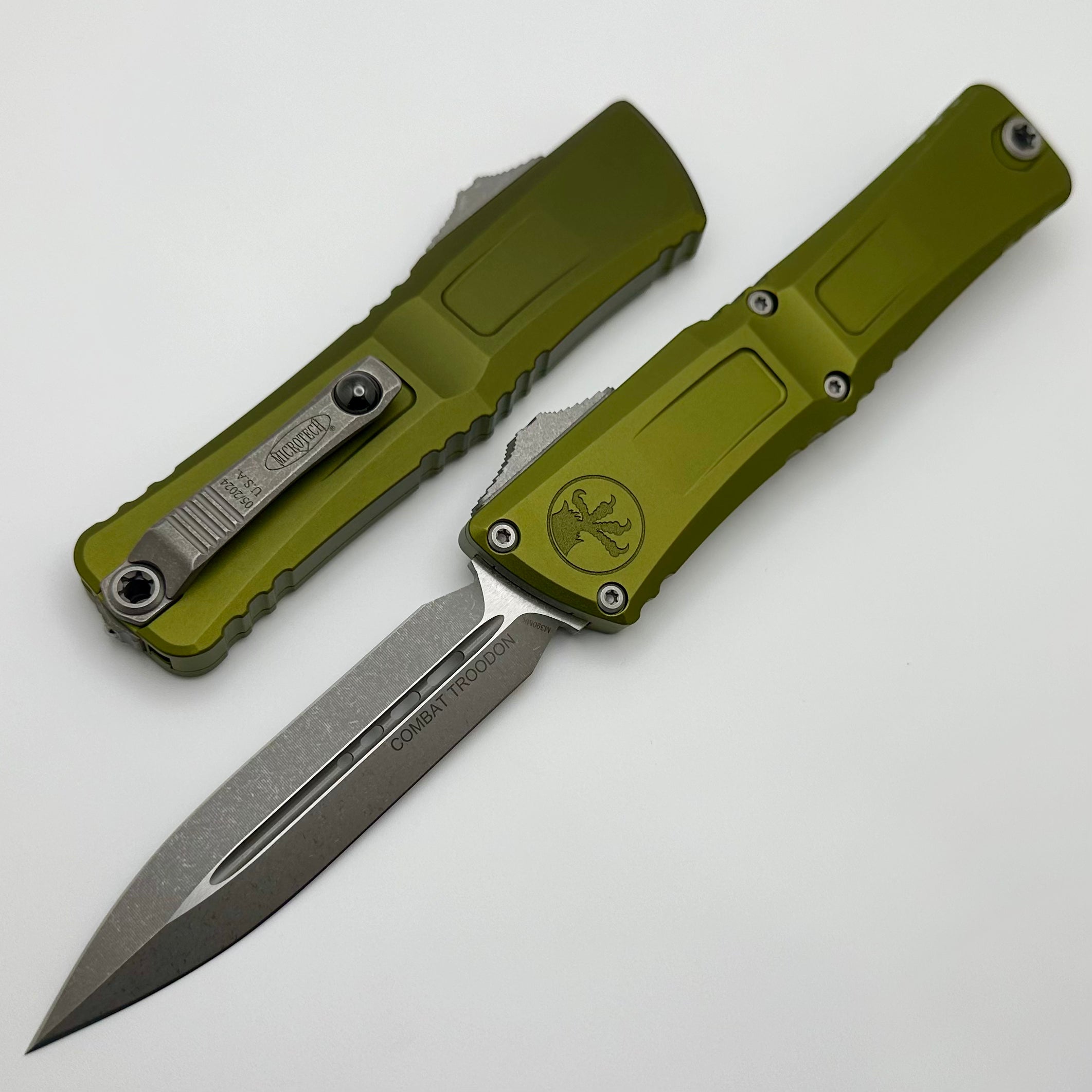 Microtech Knives Combat Troodon Gen III Apocalyptic Double Edge w/ OD Green Handle 1142-10APOD