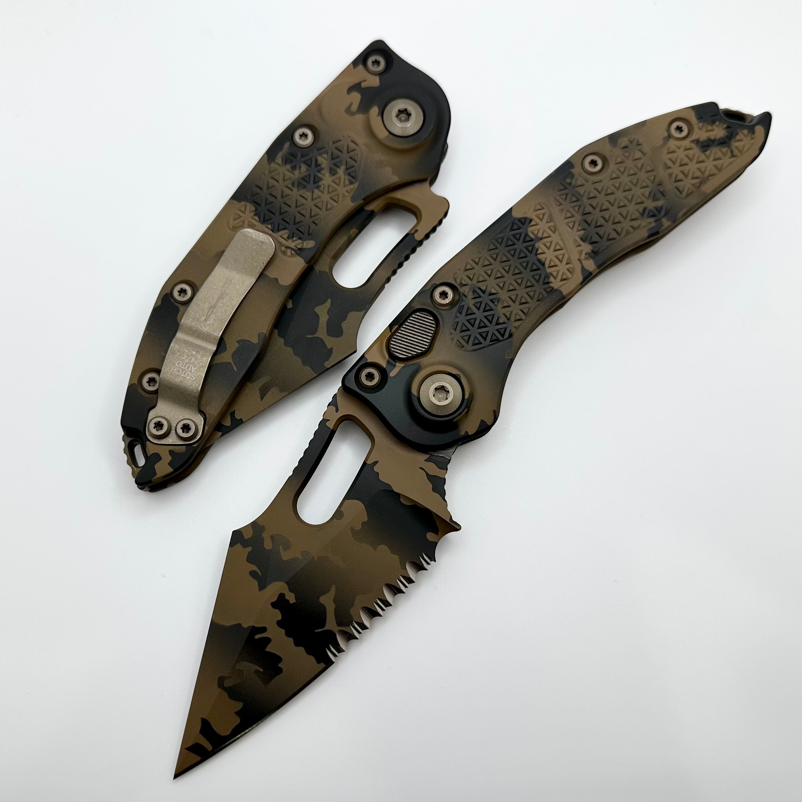 Microtech Borka Stitch Partial Serrated Coyote Camo 169-2CCS