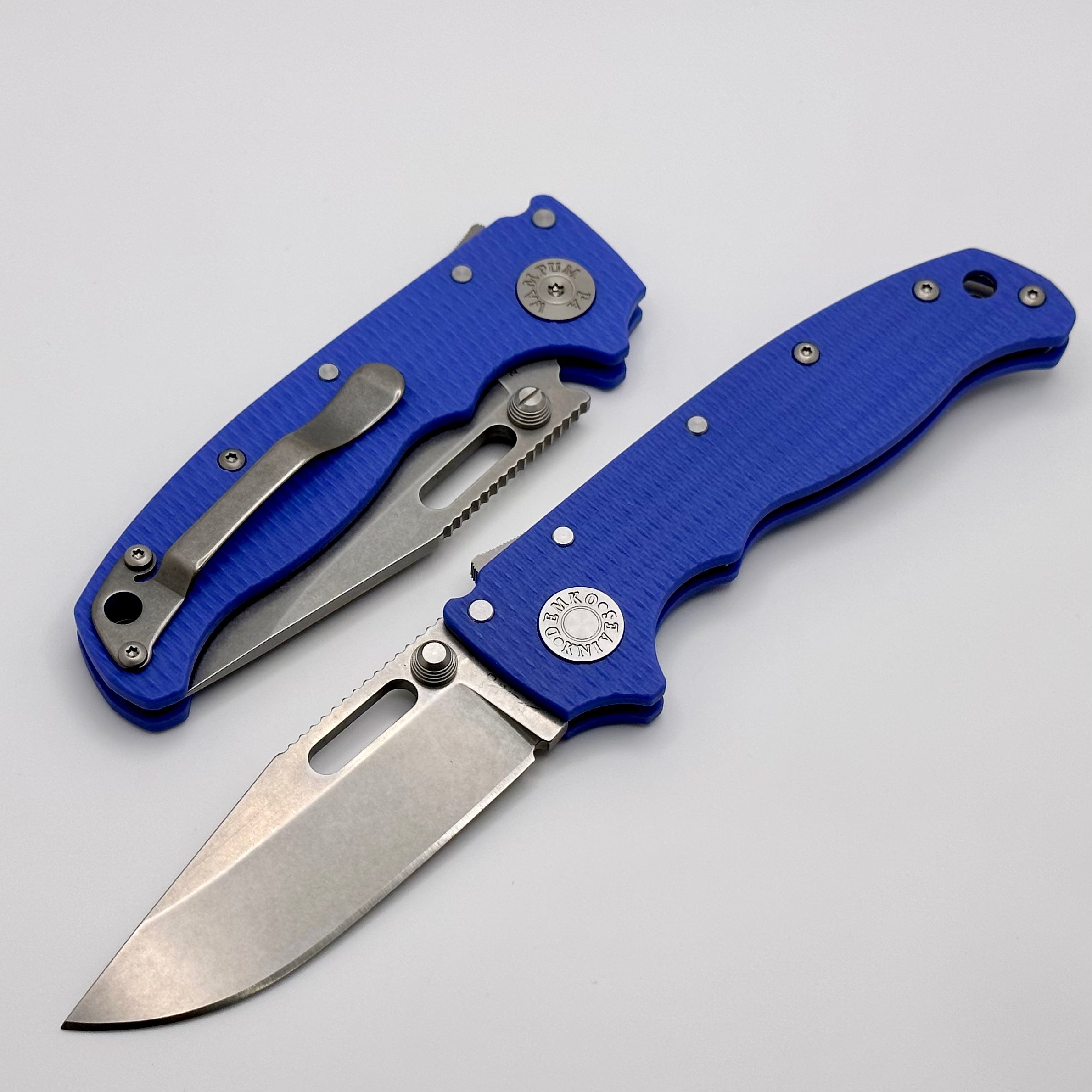 Demko AD20.5 20CV Clip Point & Blue G-10