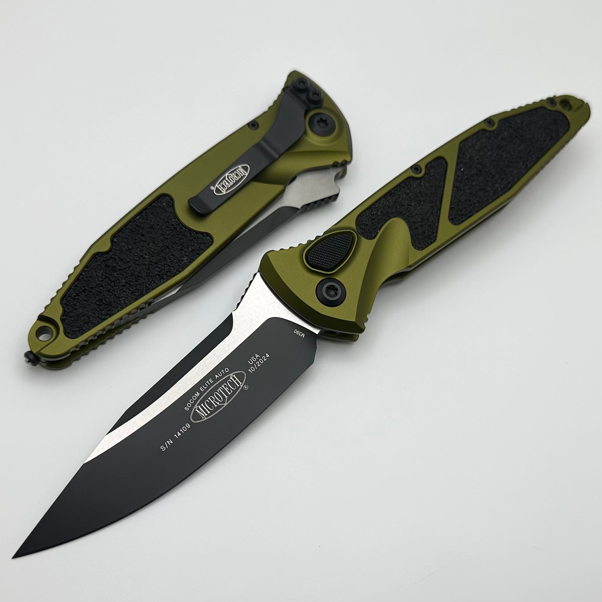 Microtech Socom Elite Auto Black S/E OD Green Standard 160A-1OD