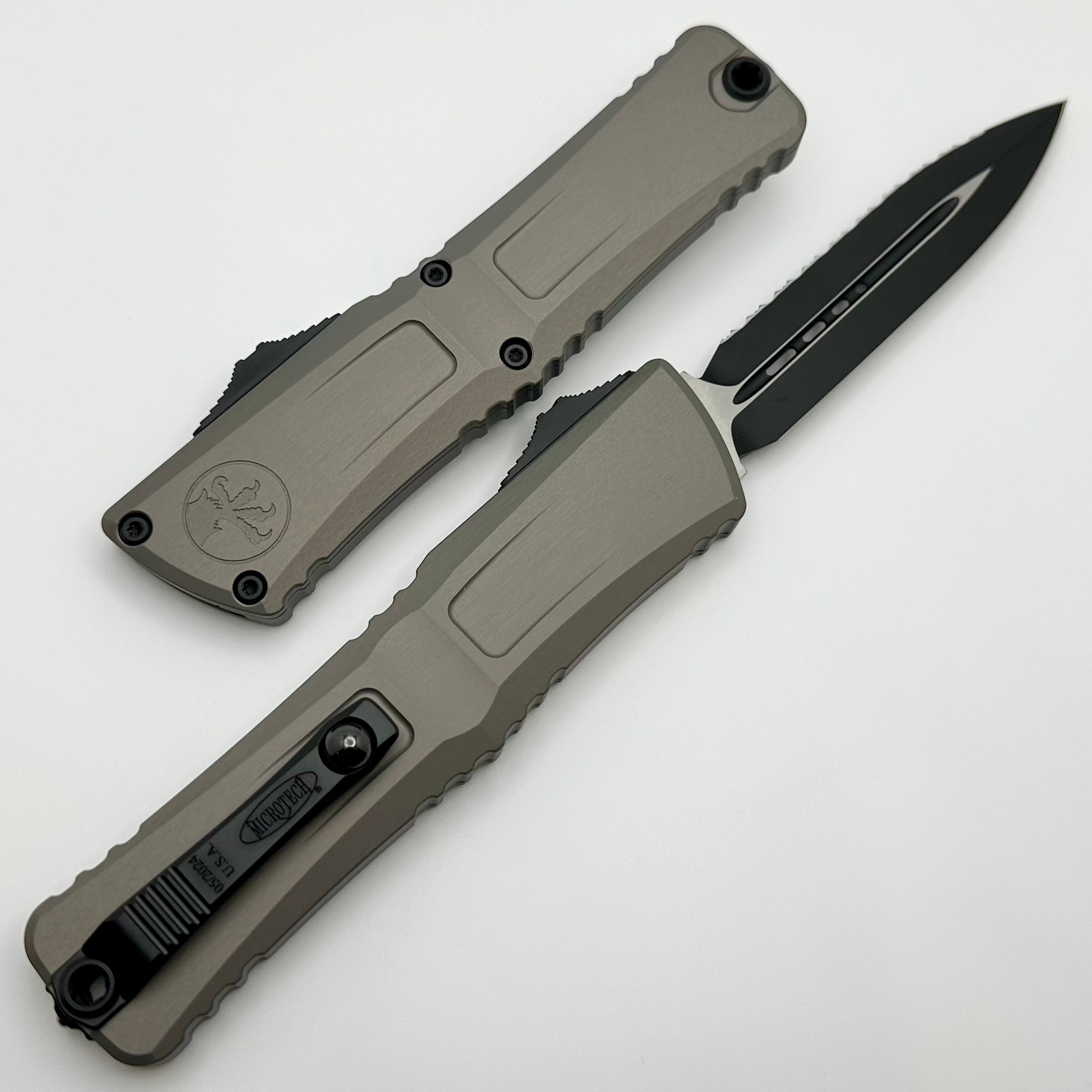 Microtech Knives Combat Troodon Gen III Black Double Edge Full Serrated Natural Clear 1142-3NC