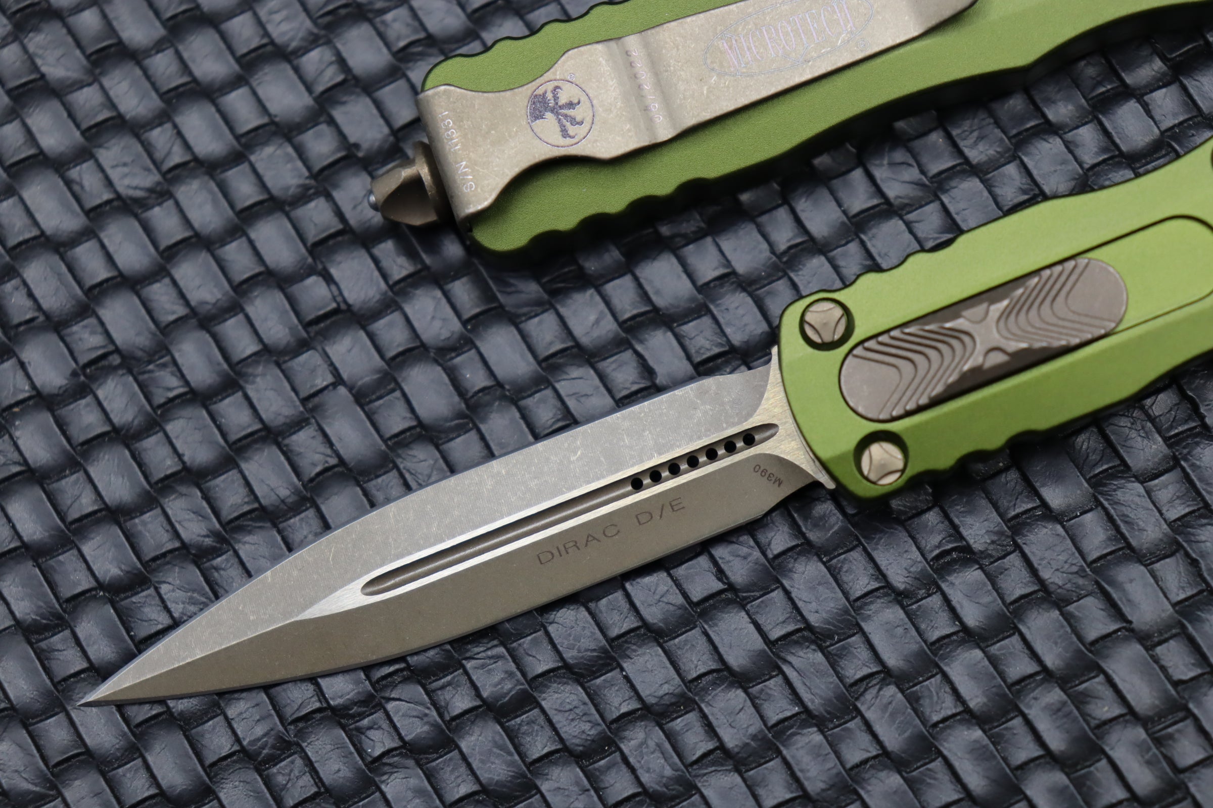 Microtech Dirac Double Edge Apocalyptic & OD Green 225-13APOD