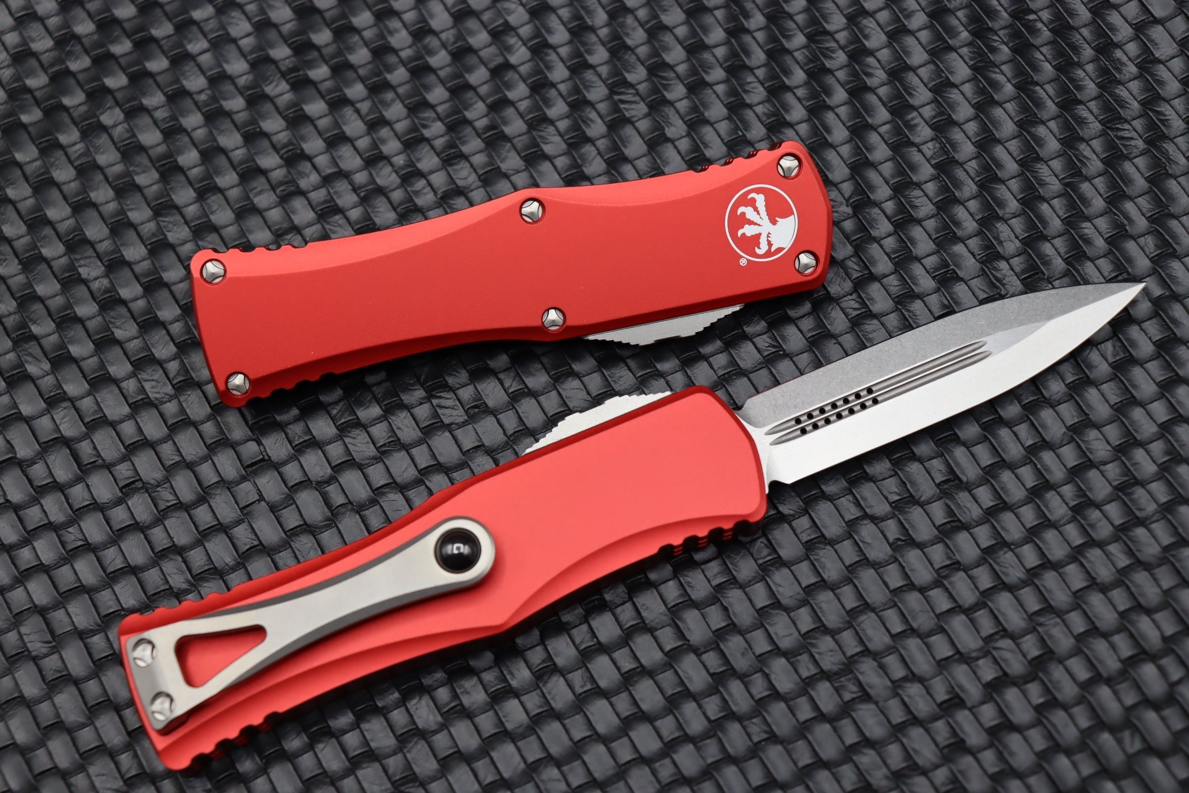 Microtech Hera Double Edge Stonewash Standard & Red 702-10RD