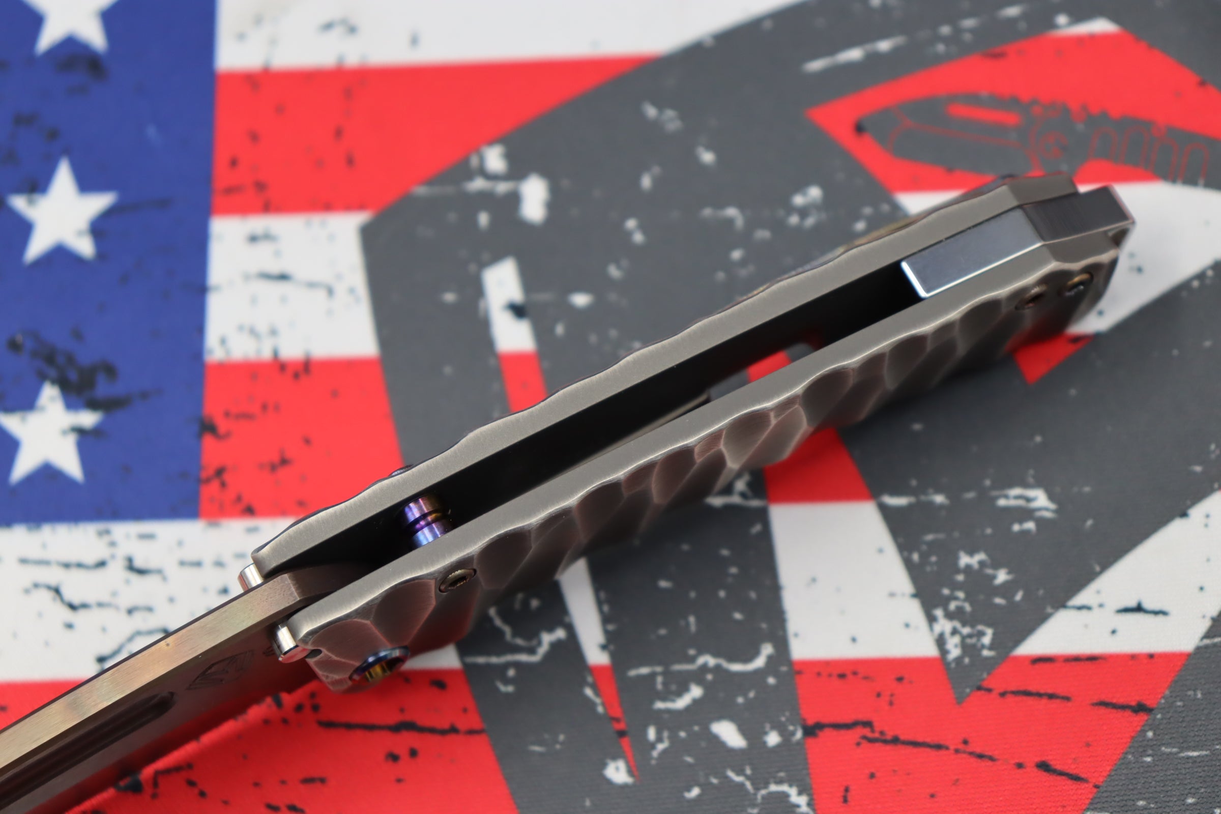 Medford Midi Marauder Vulcan S35 Tanto & Bead Blast/Brushed Silver Predator Sculpted Handles w/ Flamed Hardware/Clip