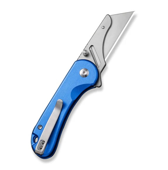 Civivi Elementum Utility Button Lock Knife w/ Blue Aluminum Handles C23039B-2