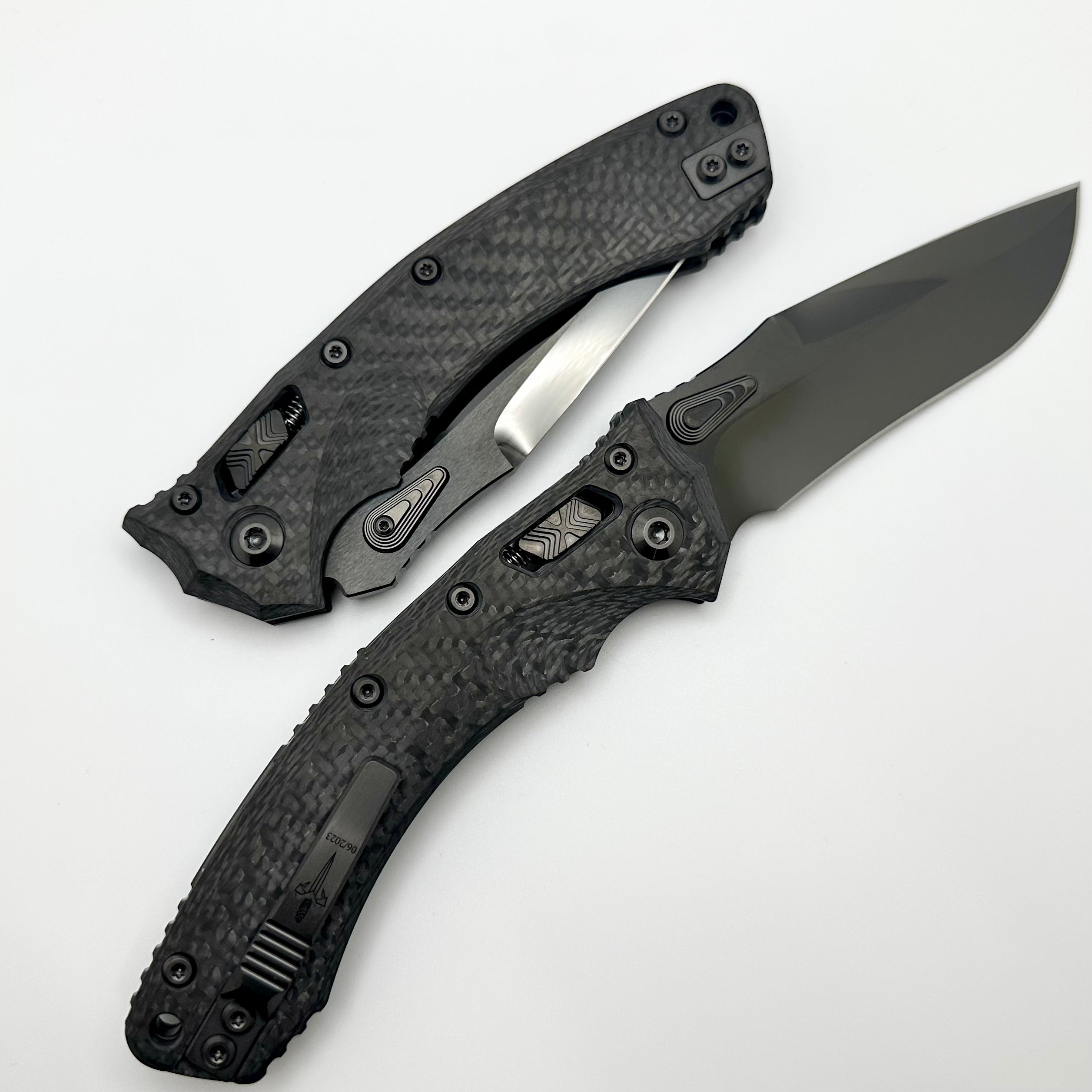 Marfione Custom Knives Amphibian RAM-LOK DLC Diamondwash M390 & Carbon Fiber Handles w/ DLC Two Tone Accents