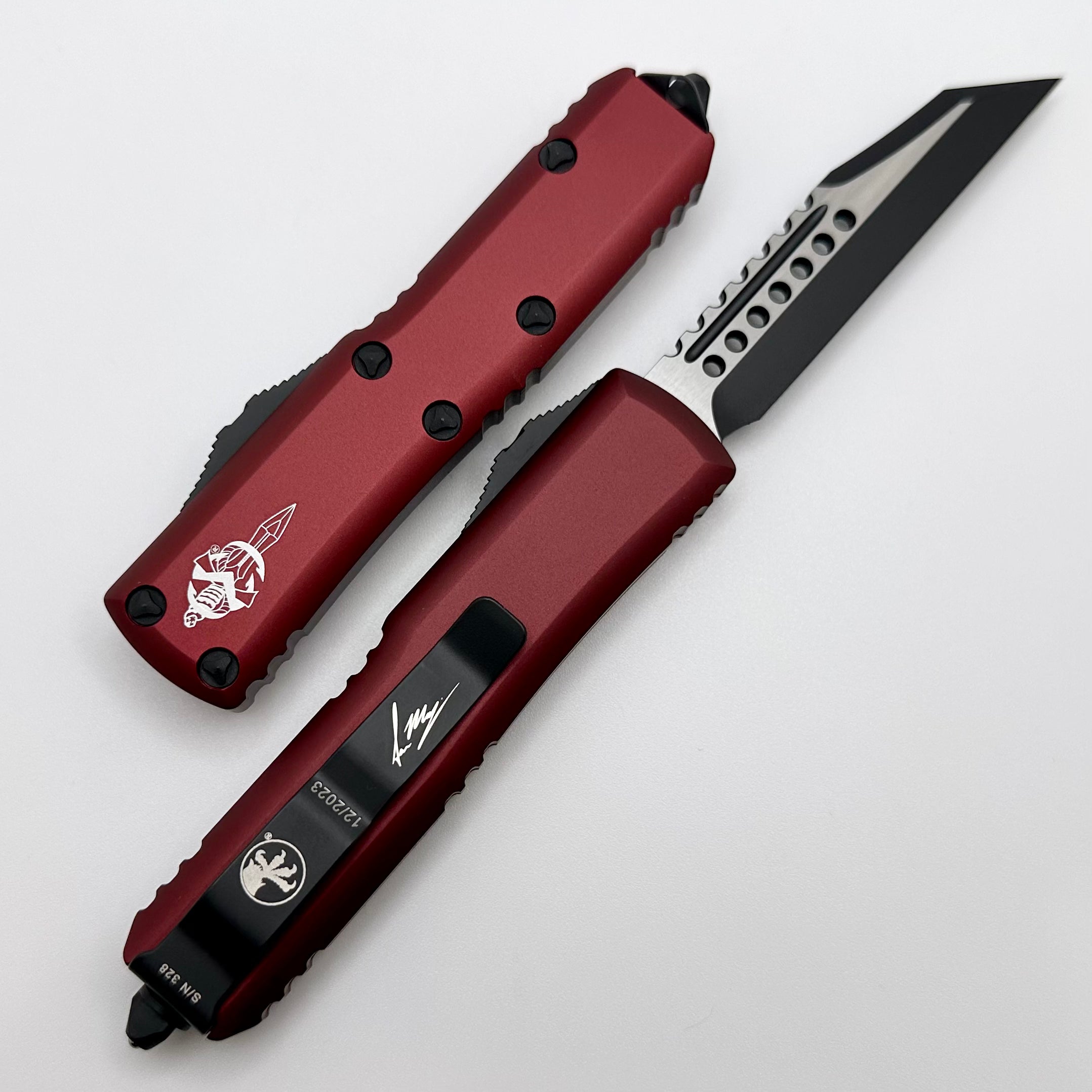 Microtech UTX-85 Warhound Black & Merlot Signature Series 719W-1MRS