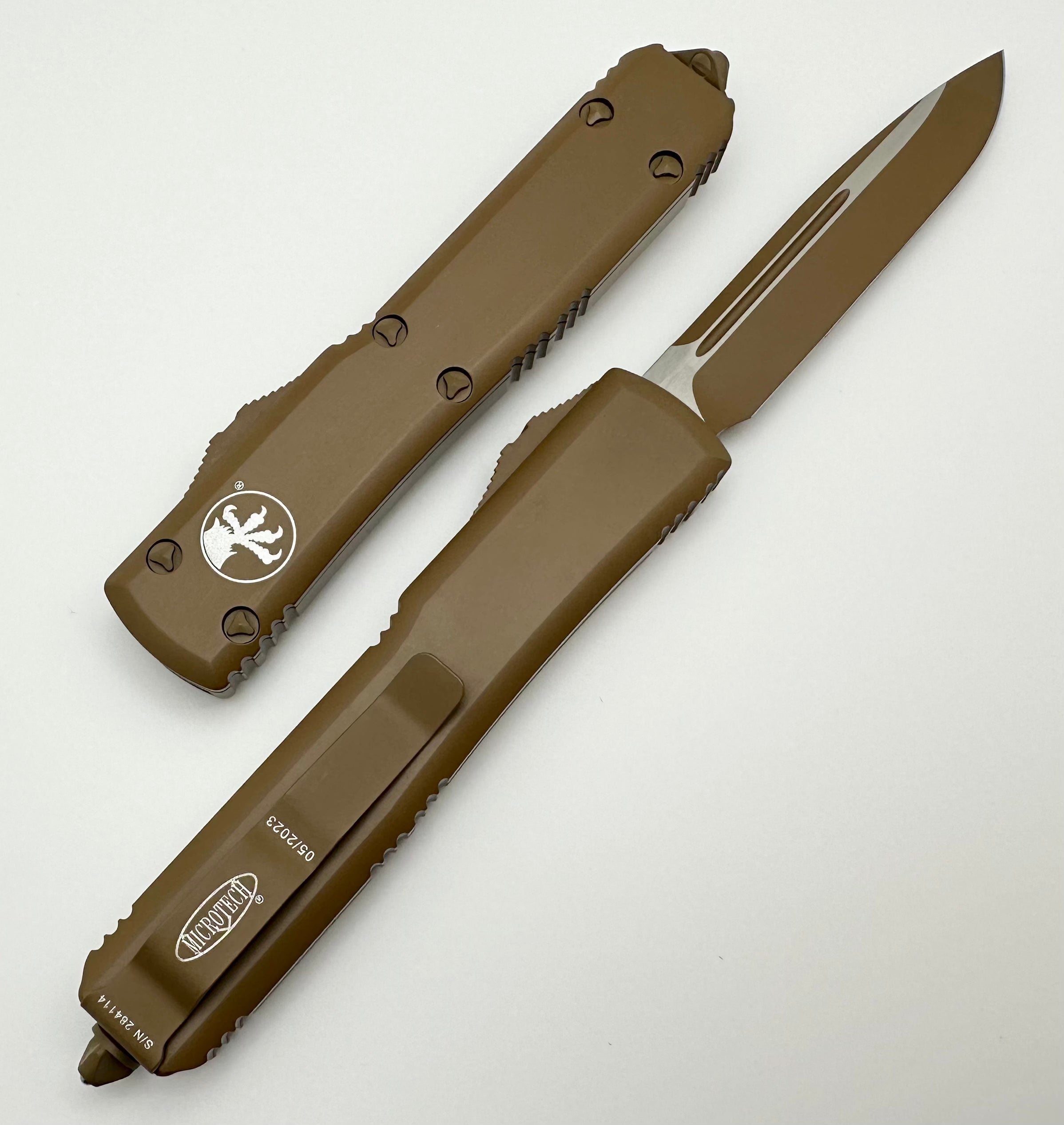 Microtech Ultratech Cerakote Tan Single Edge 121-1CTA