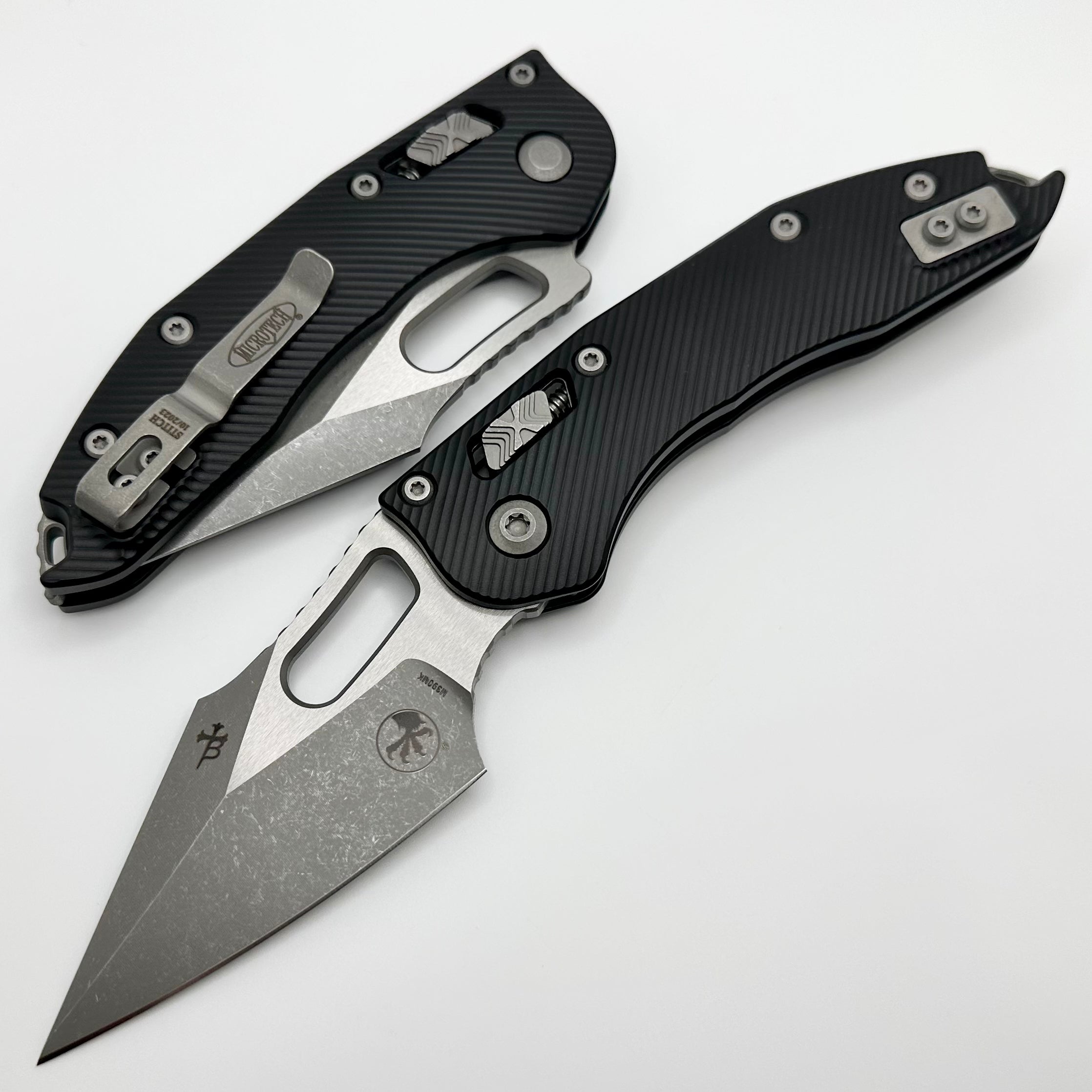 Microtech Knives Manual Stitch RAM LOK Fluted Black Aluminum Apocalyptic Standard & M390MK 169RL-10APFL