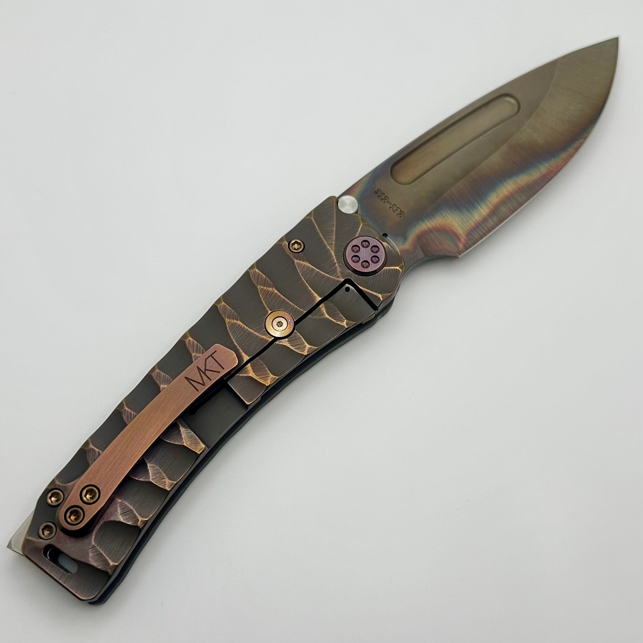 Medford Marauder H Copper Rose Twisted Predator w/ Copper Rose Hardware & Vulcan S45VN Drop Point