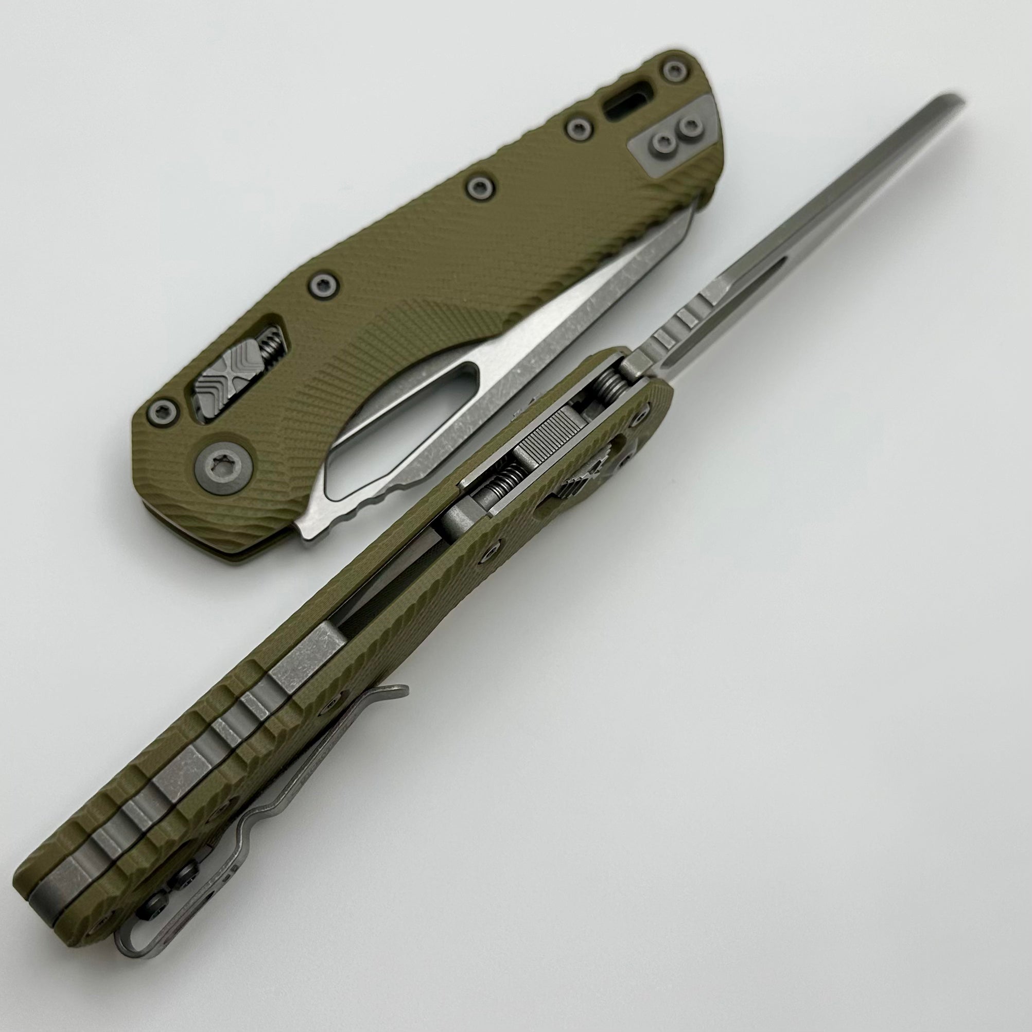 Microtech Knives MSI RAM LOK OD Green Fluted G-10 & Apocalyptic M390MK 210-10APFLGTOD