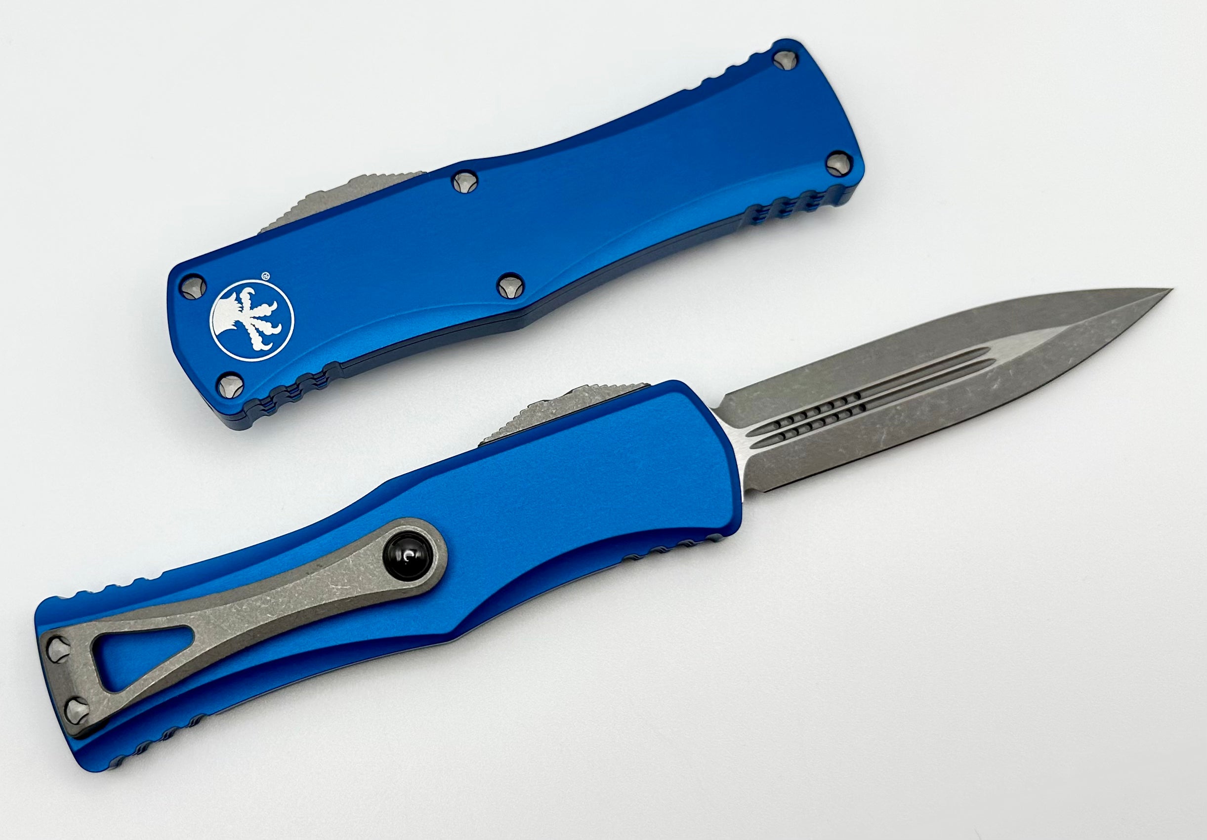 Microtech Hera Blue w/ Double Edge Apocalyptic Standard 702-10APBL