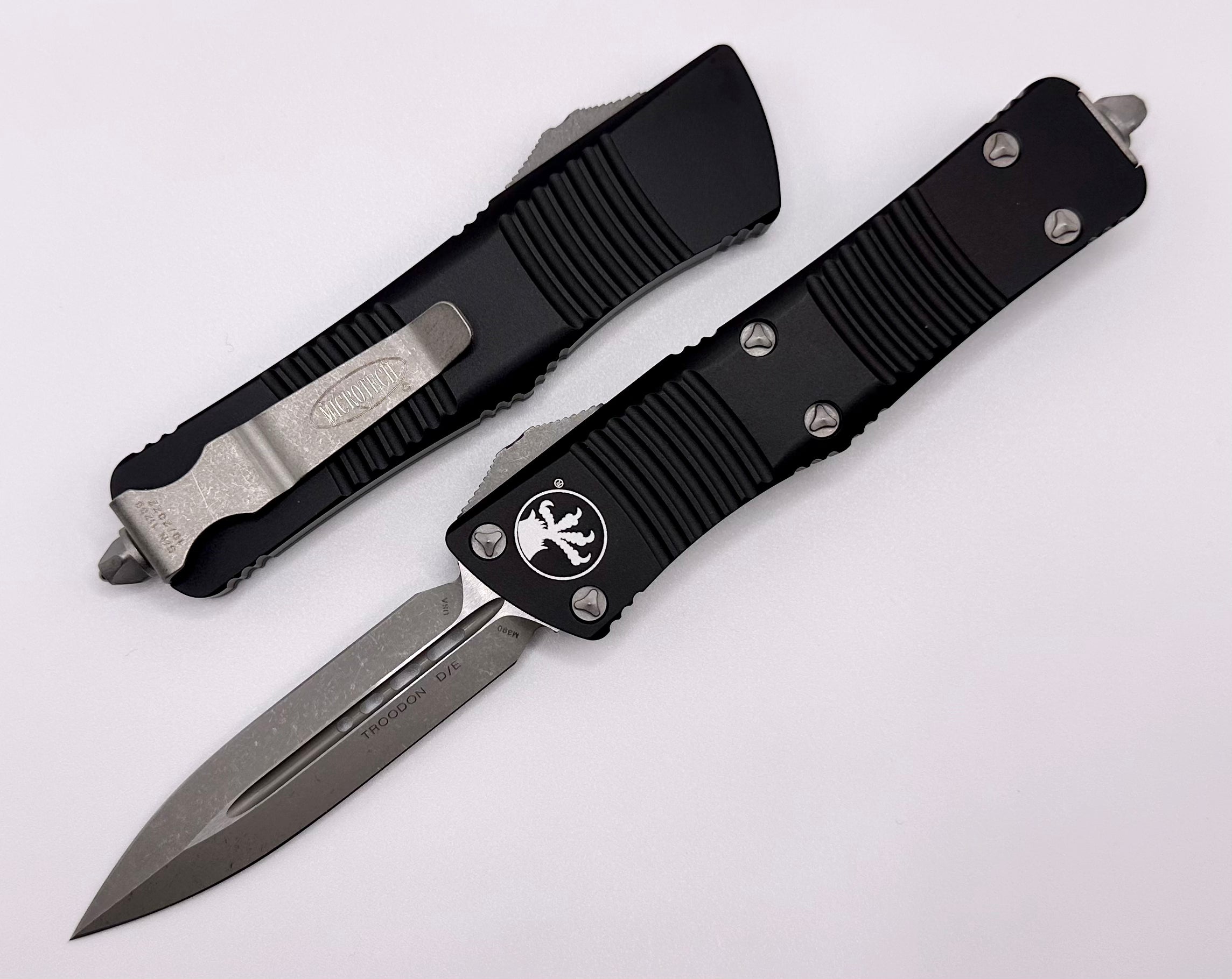 Microtech Troodon Double Edge Apocalyptic Standard & Black 138-10AP