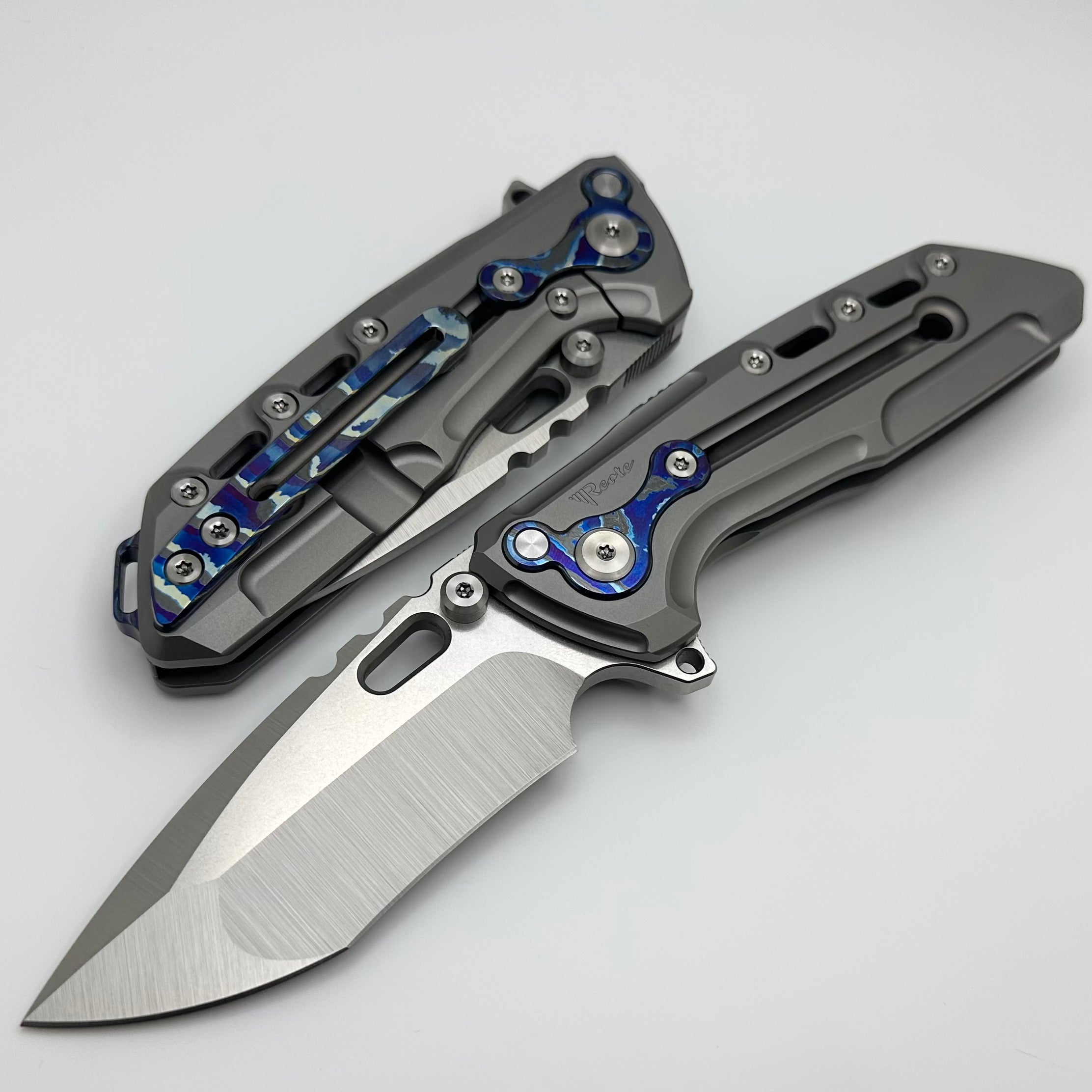 Reate T1000 V2 Flipper Milled Titanium w/ ZircuTi & Recurve M390