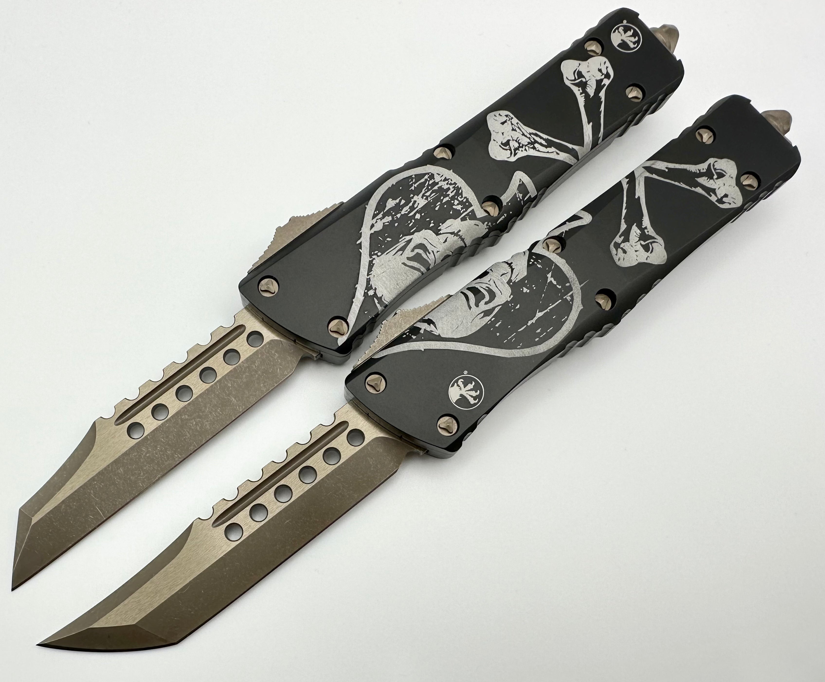 Microtech Combat Troodon Death Card Hellhound & Warhound Set Signature Series Bronze Apocalyptic Standard 219-13SETDCS