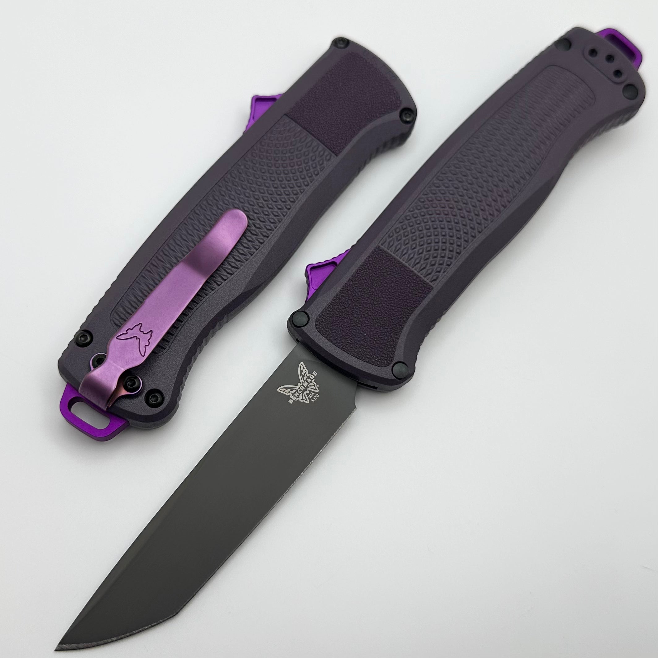 Benchmade Shootout Dark Purple Grivory & PVD Tanto CruWear 5370GY-06