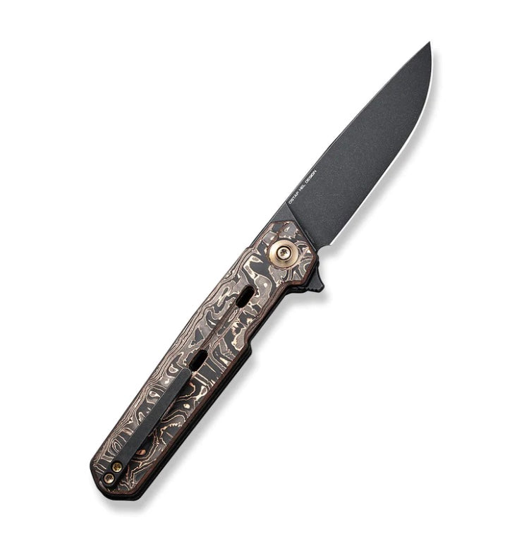 We Knife Navo Flipper Copper Foil Carbon Fiber Handles & Black Stonewash CPM-20CV WE22026-5