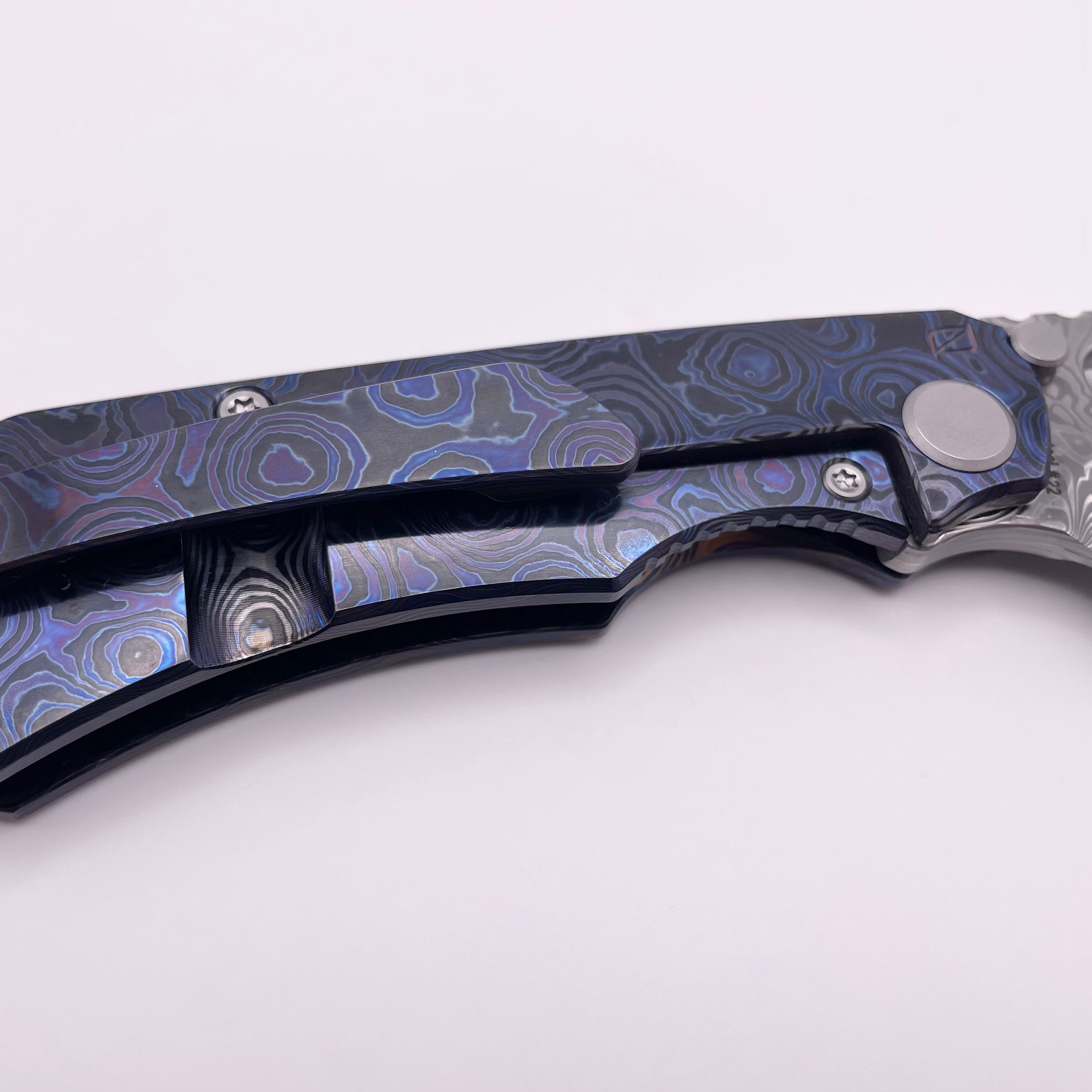 BLEMISH Custom Knife Factory Rotten Design Evo 4.0 Zircuti Handles & Damasteel